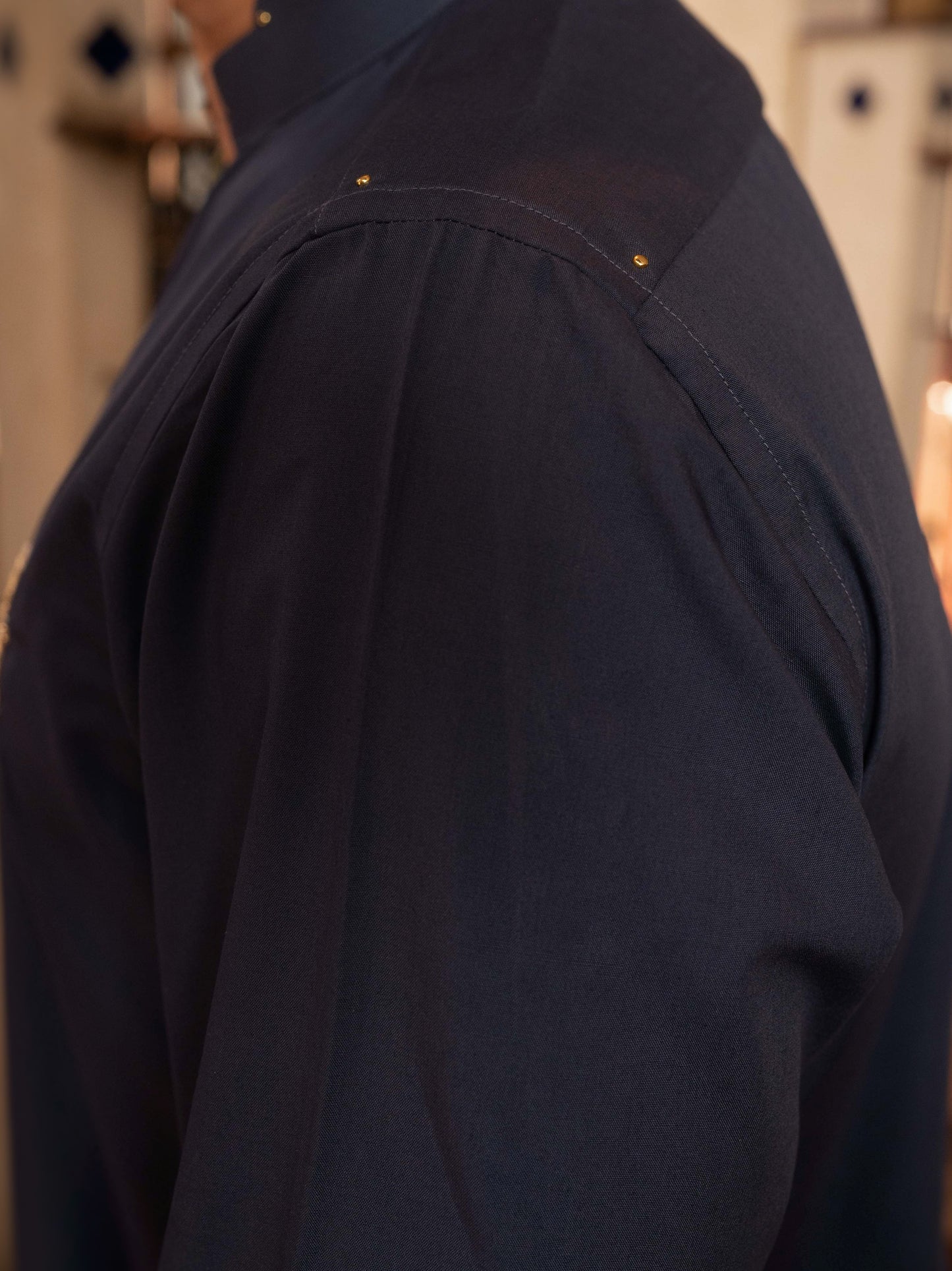 Ash Blue Mandarin Kurta Trouser