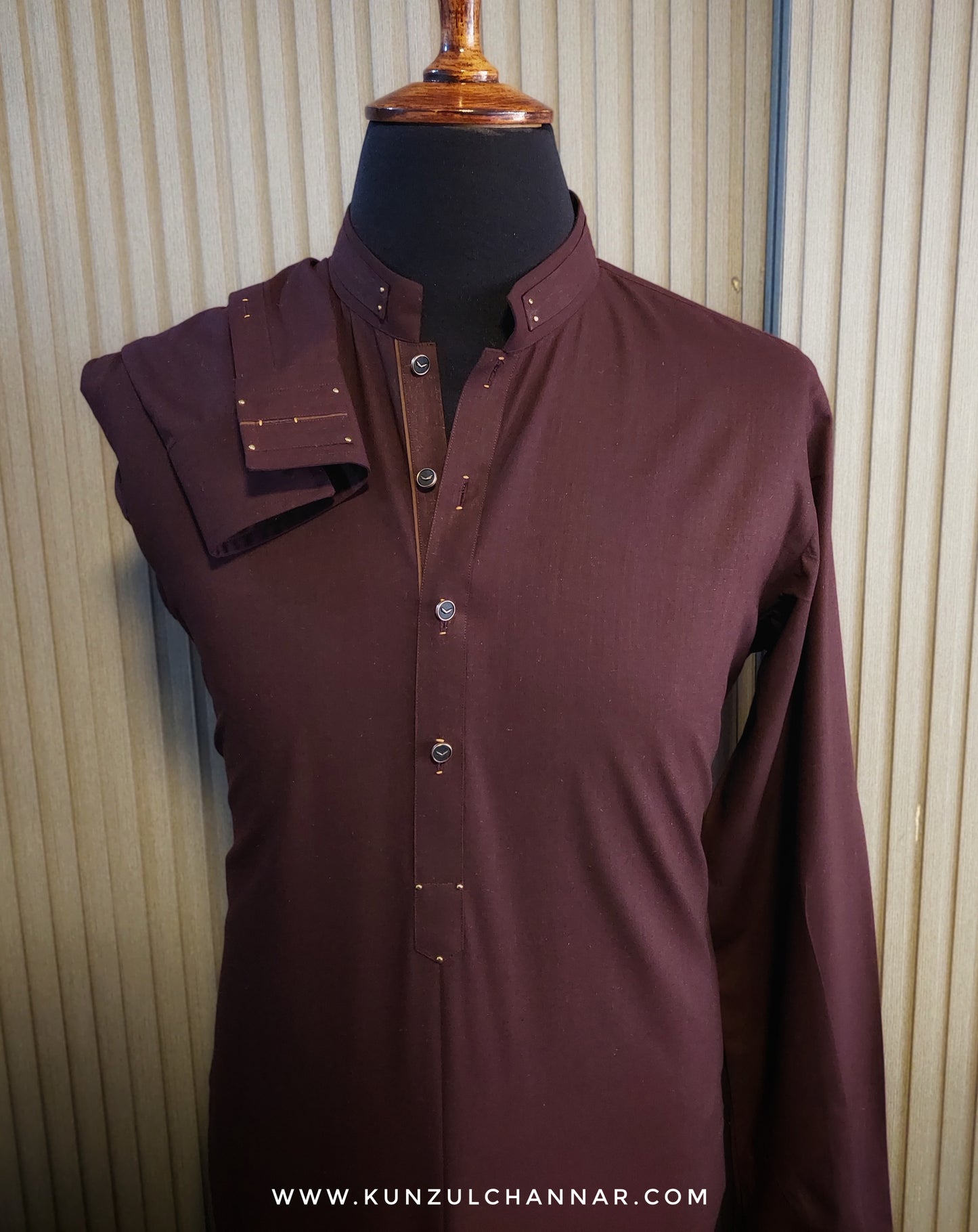 Wood Maroon Kurta Trouser