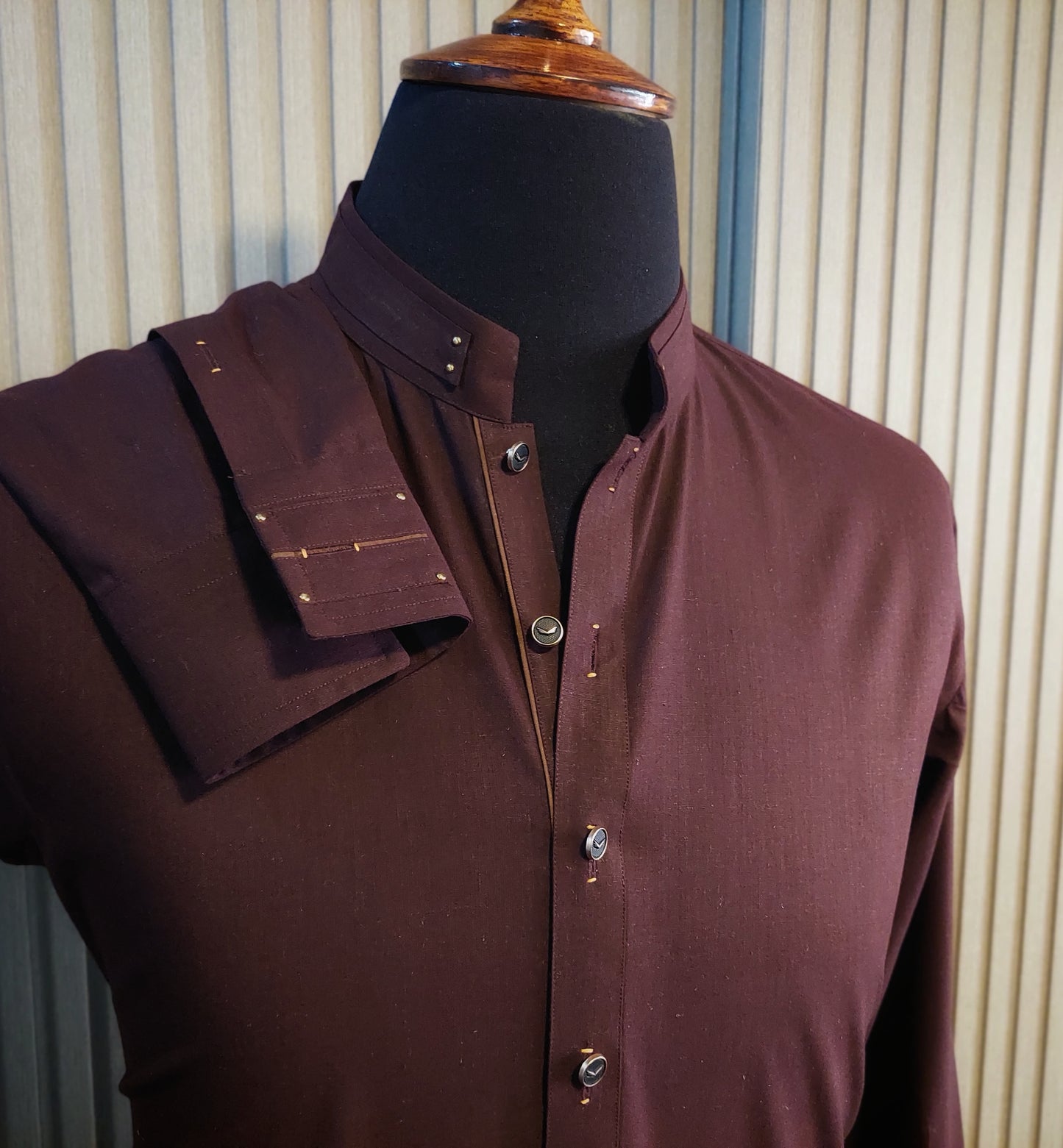 Wood Maroon Kurta Trouser