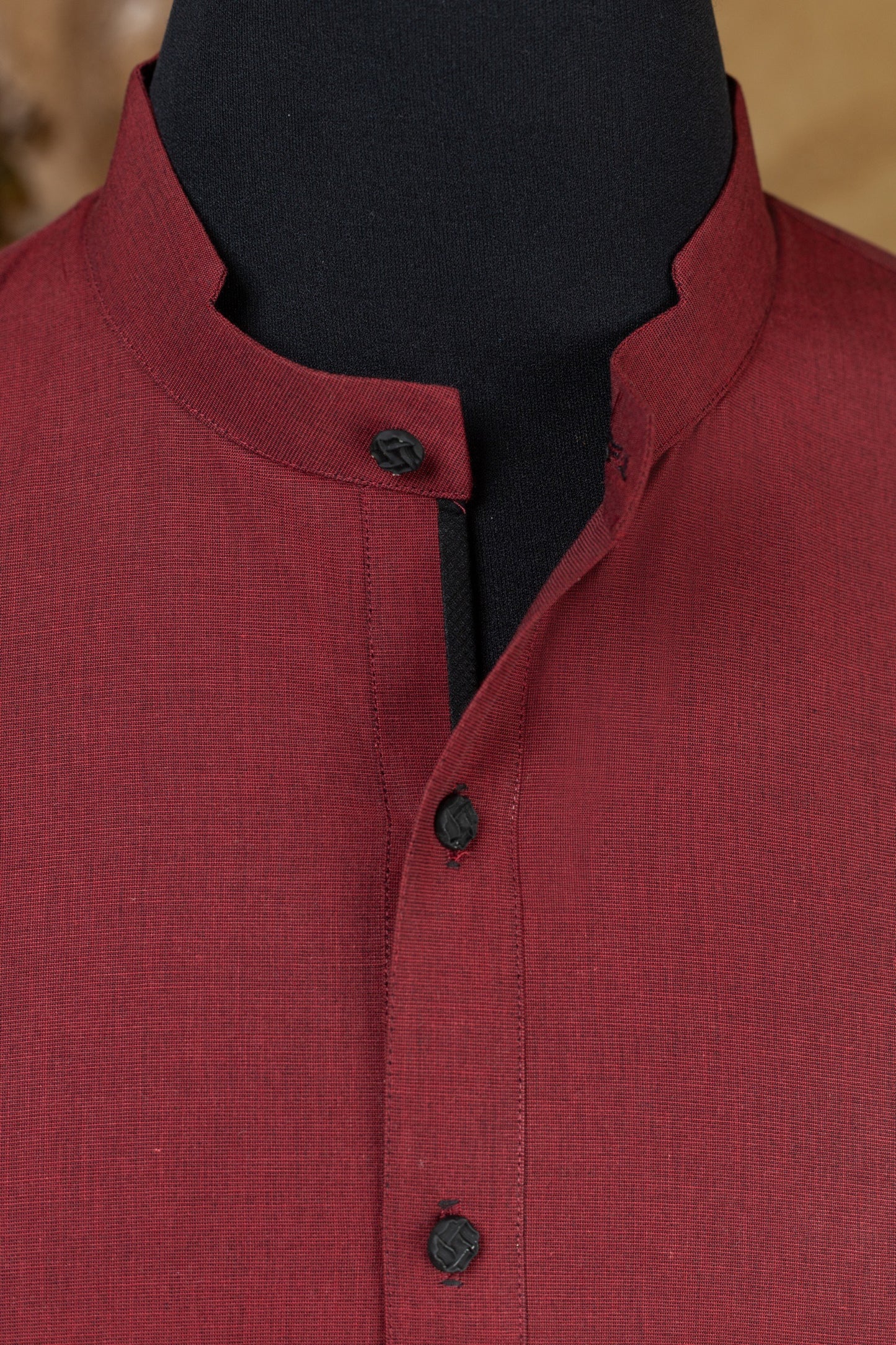 Red Jacquard Cotton Kurta with Trouser