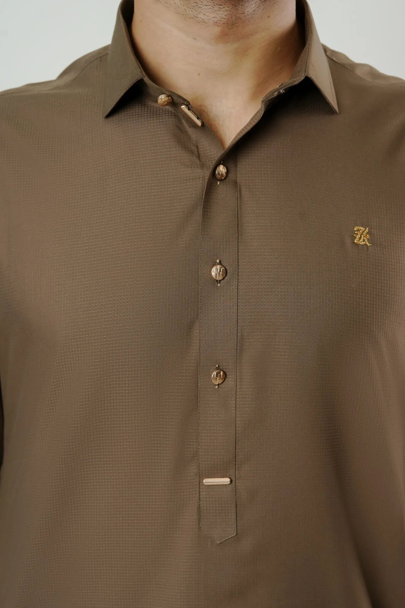 SAND BROWN TEXTURED SHALWAR KAMEEZ