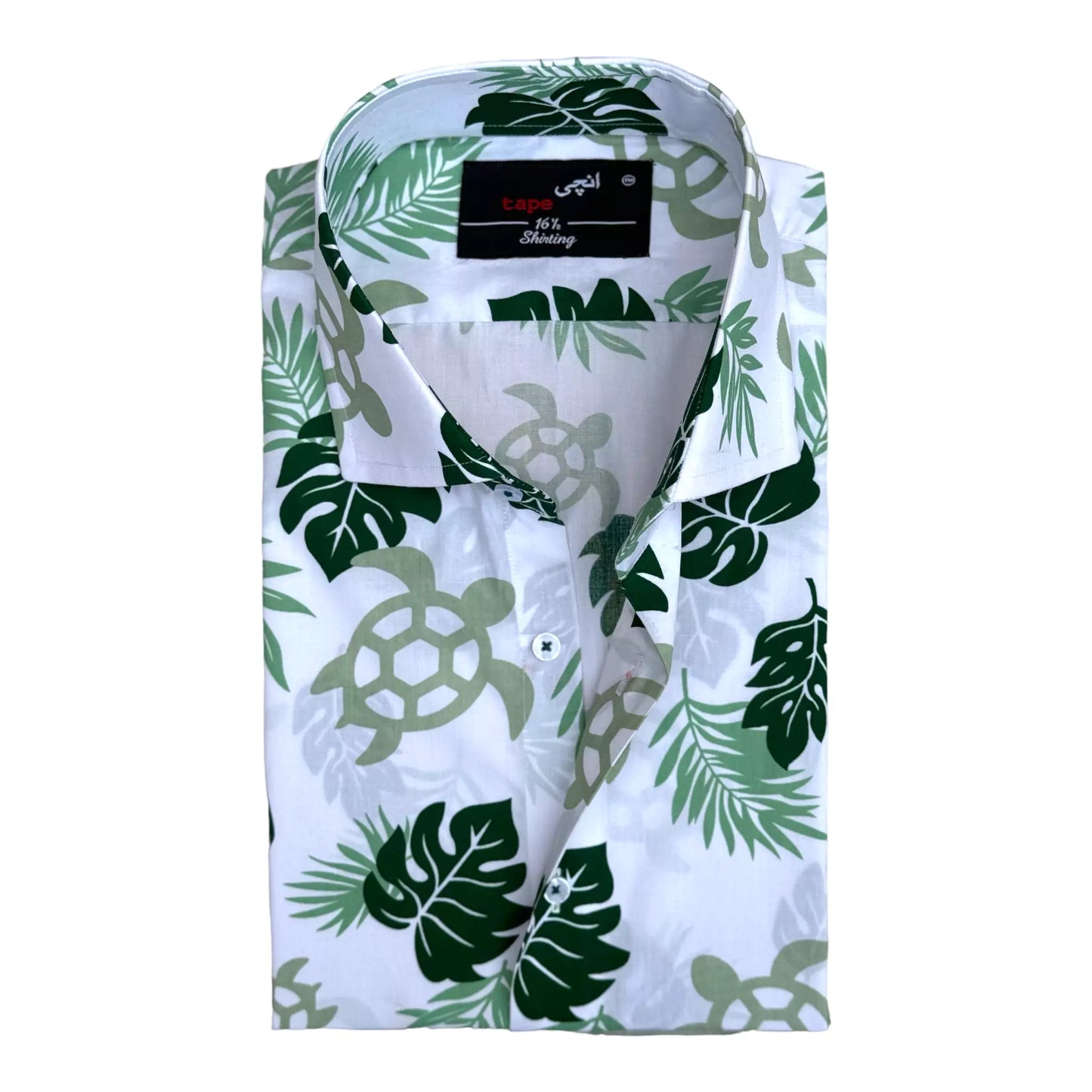Green & White Floral Shirt
