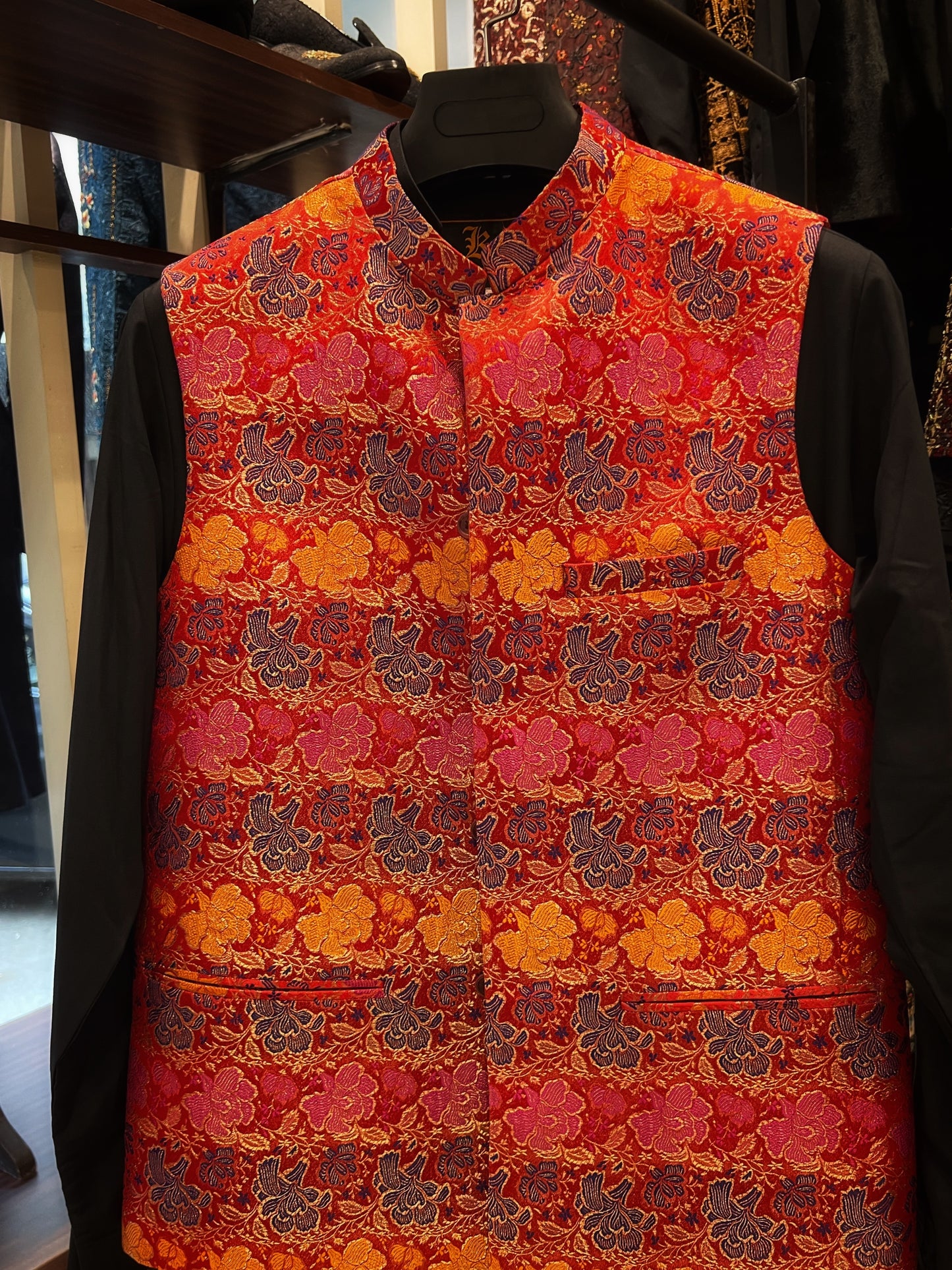 Multi Colour Jamawar Waist Coat