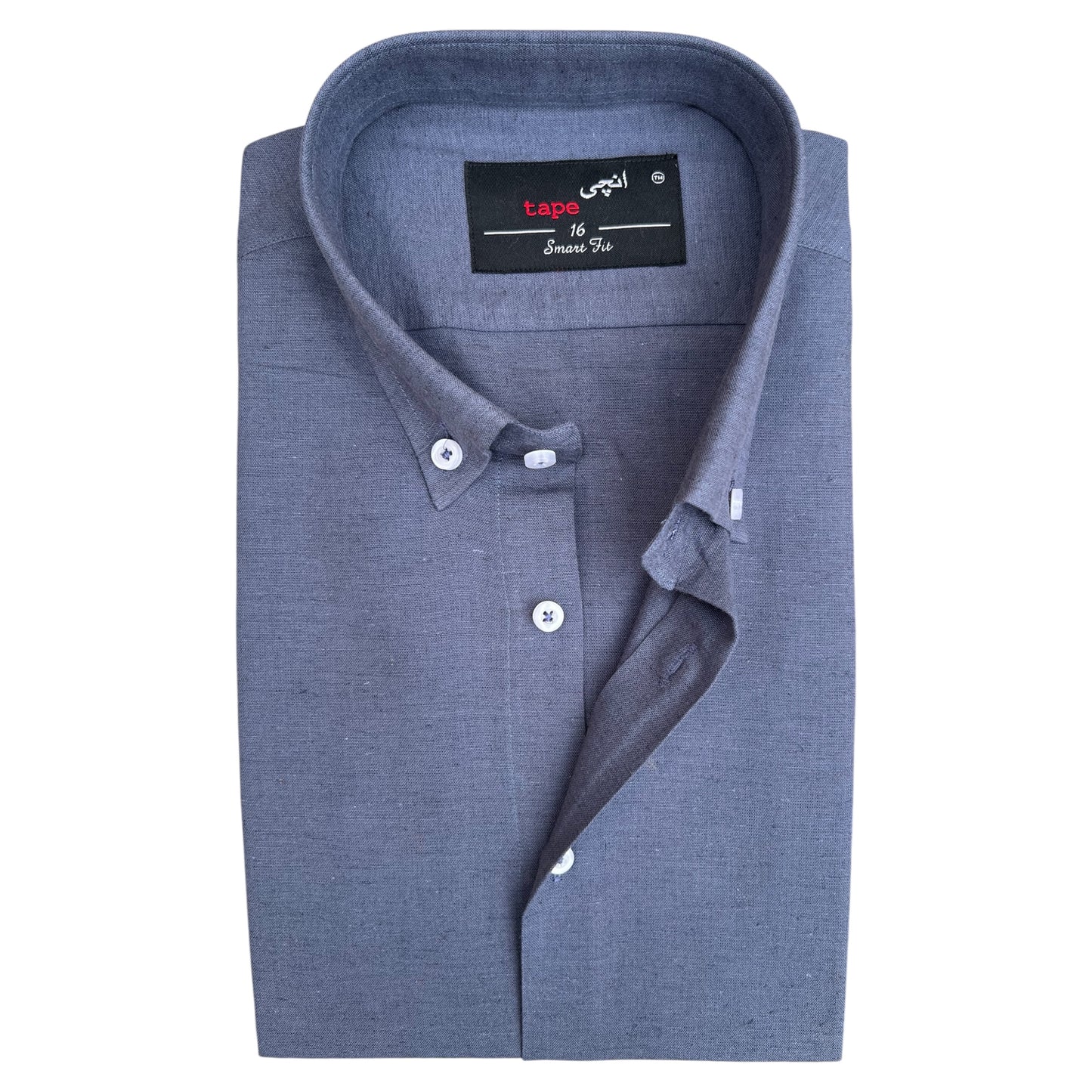 ASH BLUE COTTON LINEN SHIRT