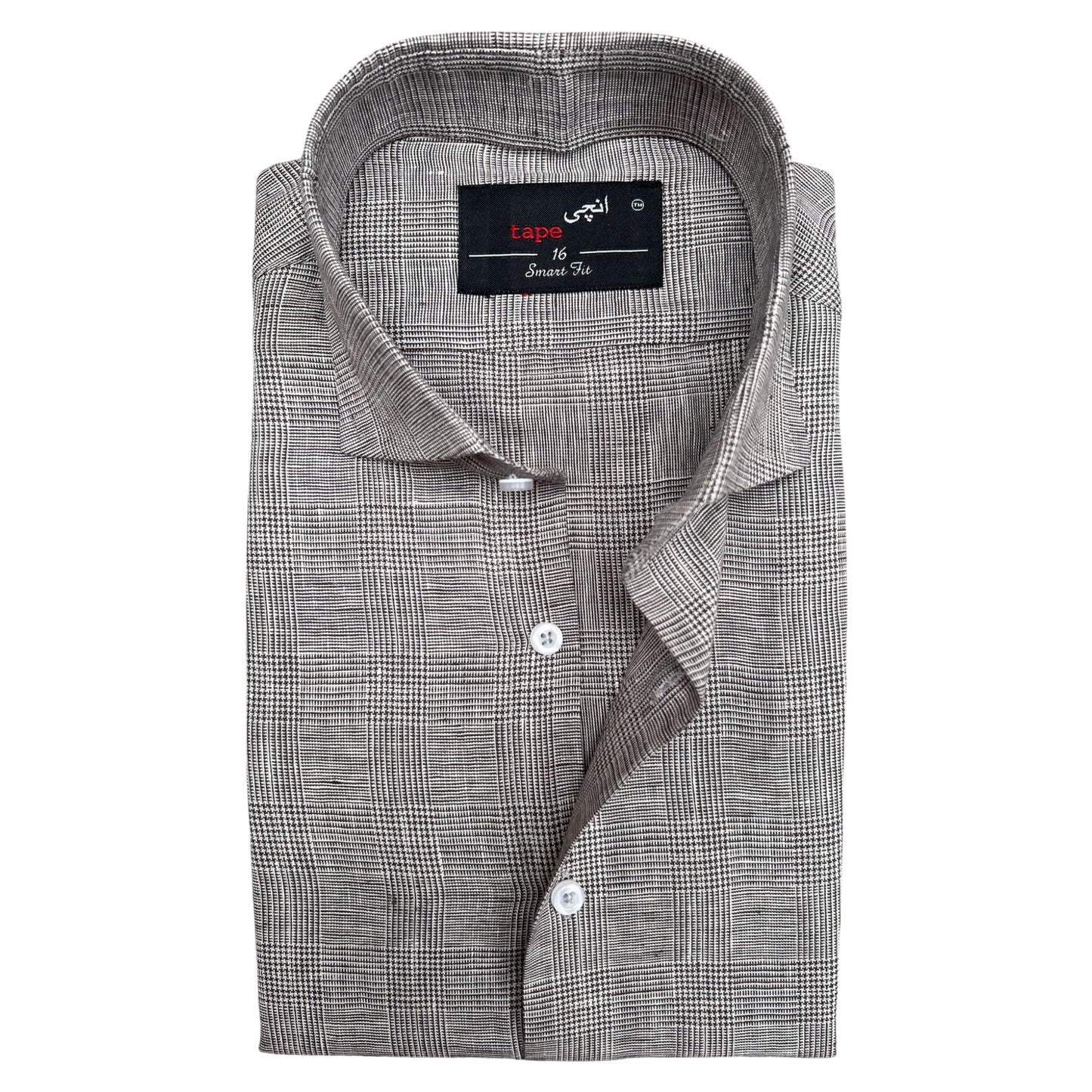 MACRO CHECKERED LINEN SHIRT