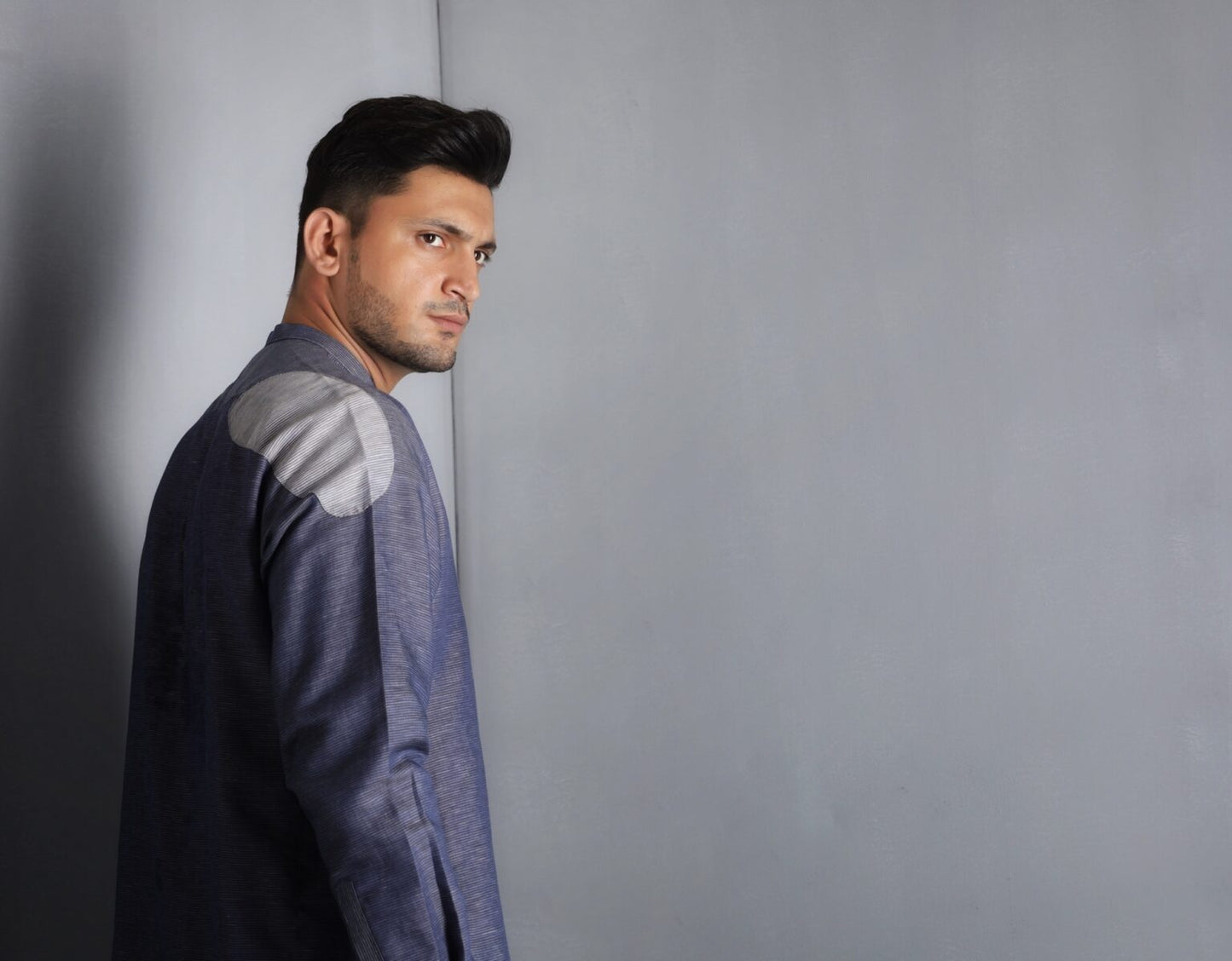 Mini Stripes Cotton Patch Kurta Trouser