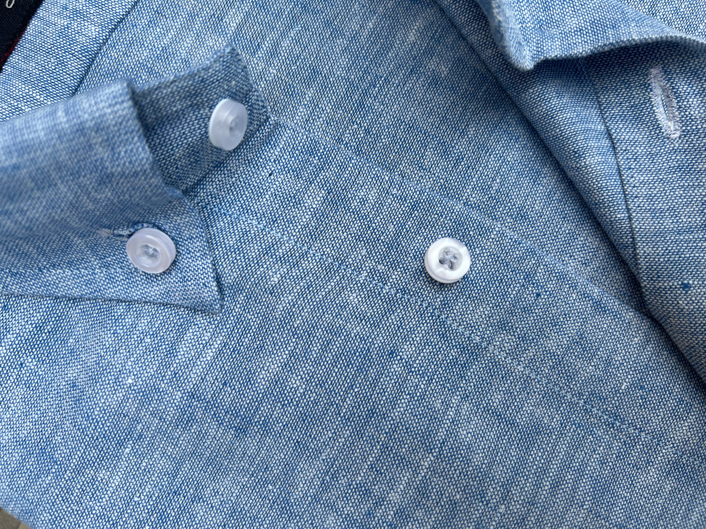 DENIM BLUE COTTON LINEN SHIRT