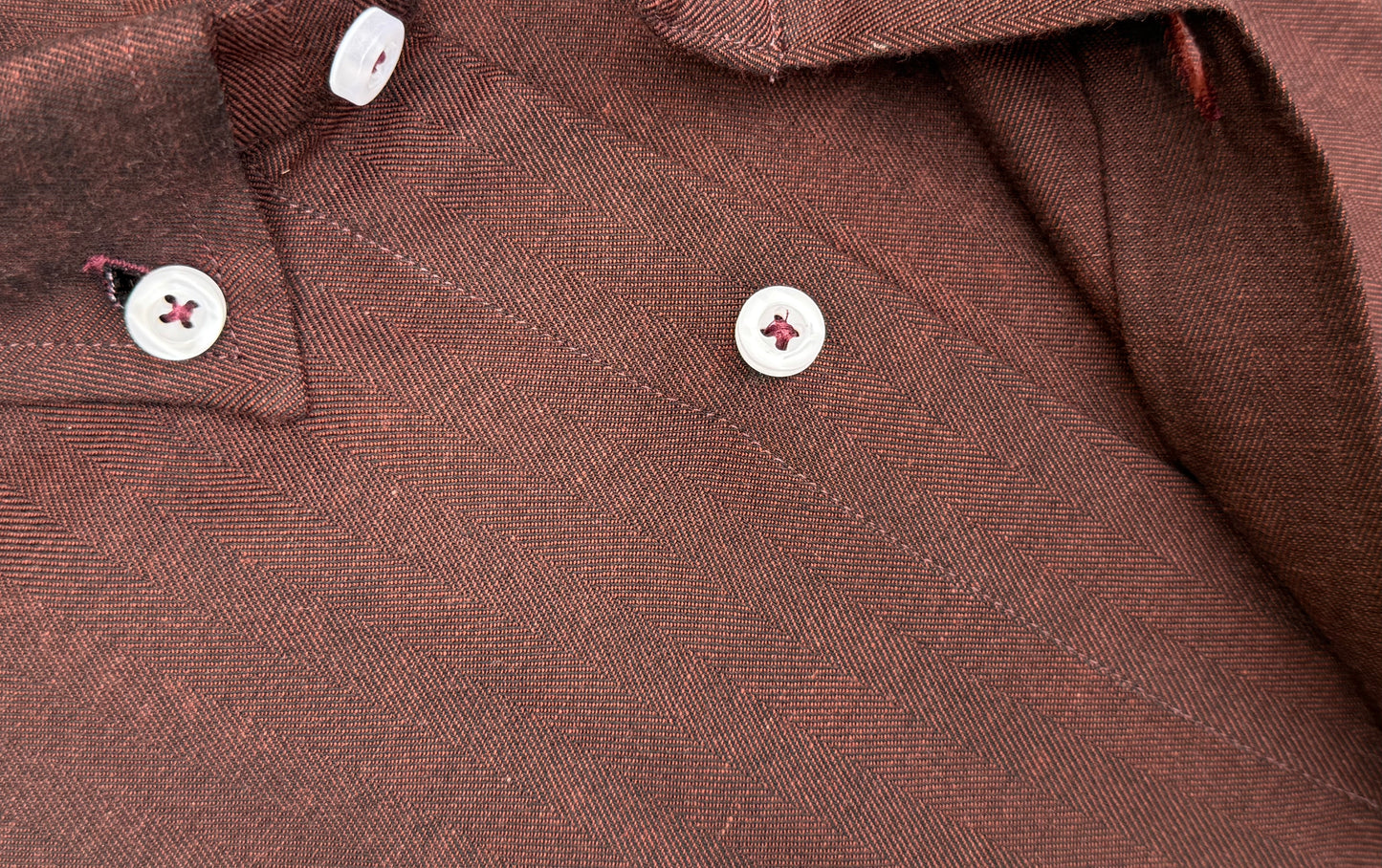 BURGUNDY BROWN COTTON LINEN SHIRT