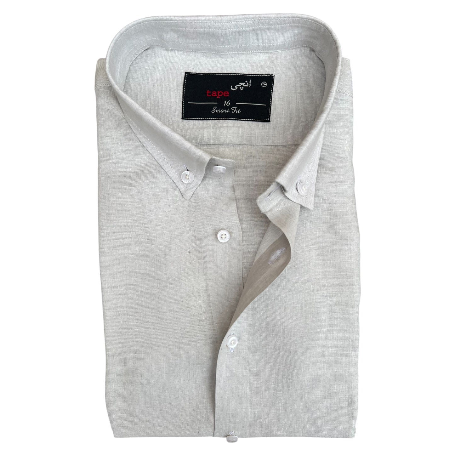 POWDER ASH WHITE LINEN SHIRT