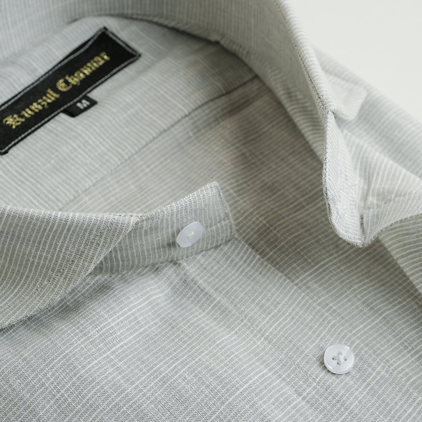 MICRO STRIPED LINEN SHIRT