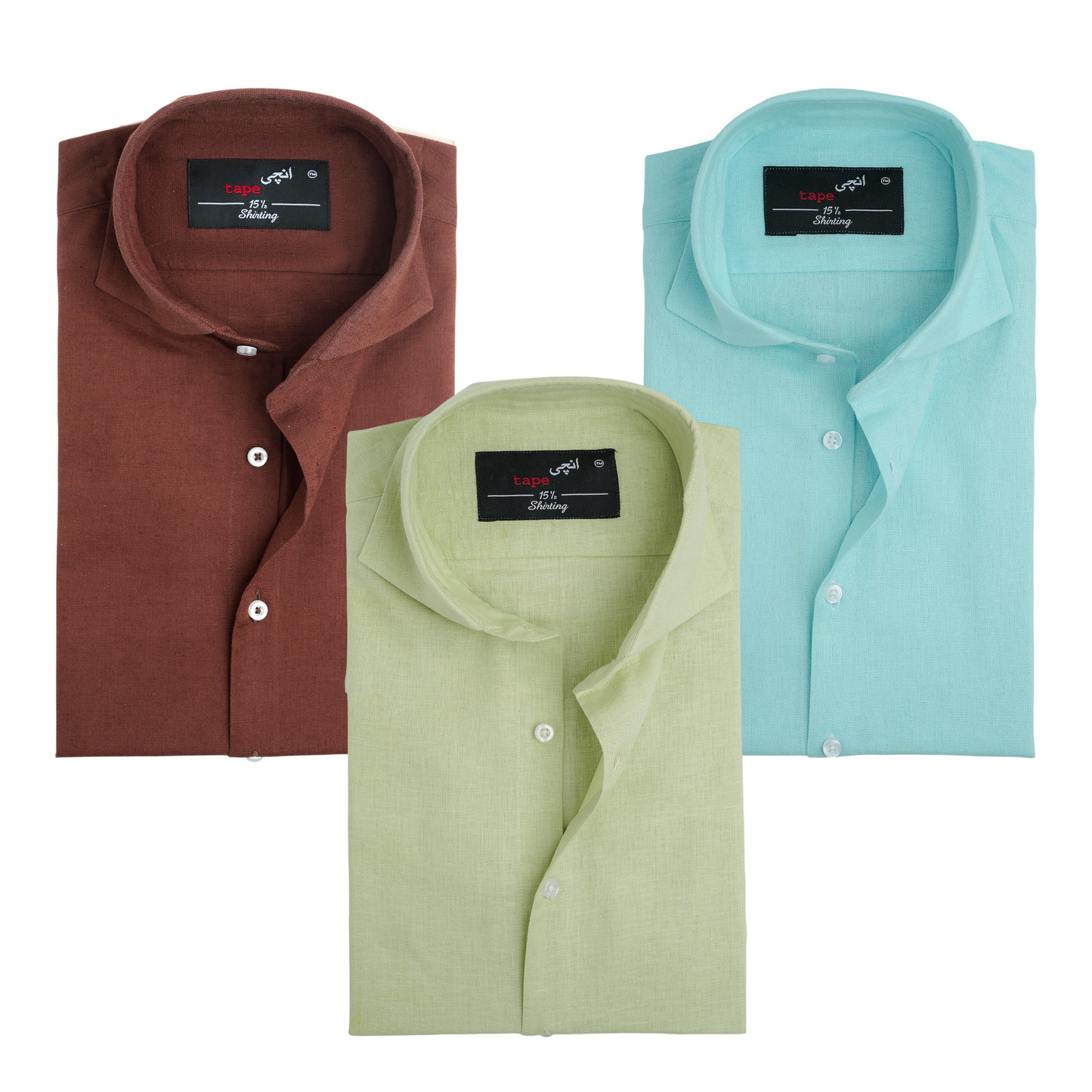 PACK OF THREE - COTTON LINEN SHIRTS