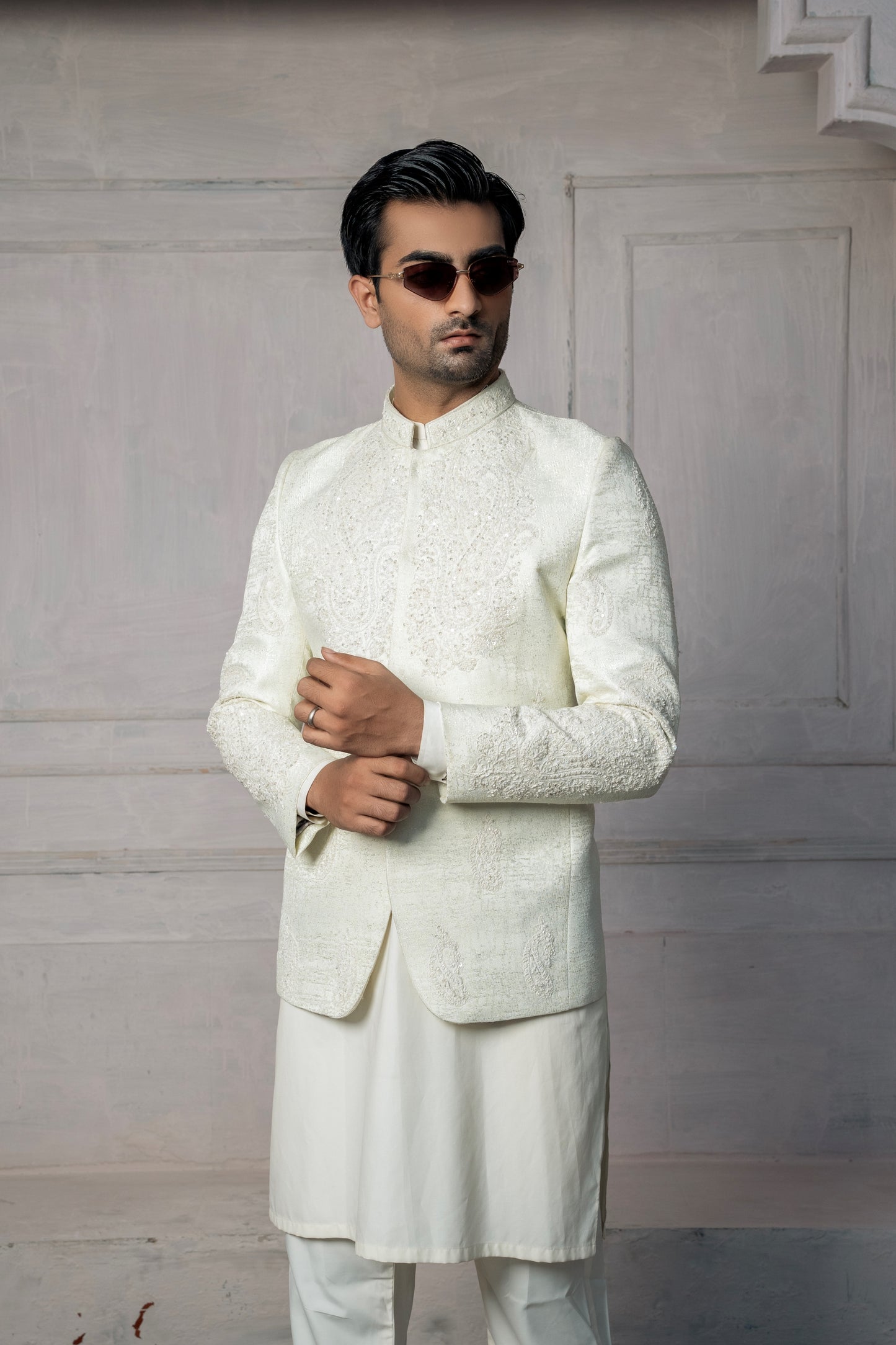 Hand Work White Prince Coat