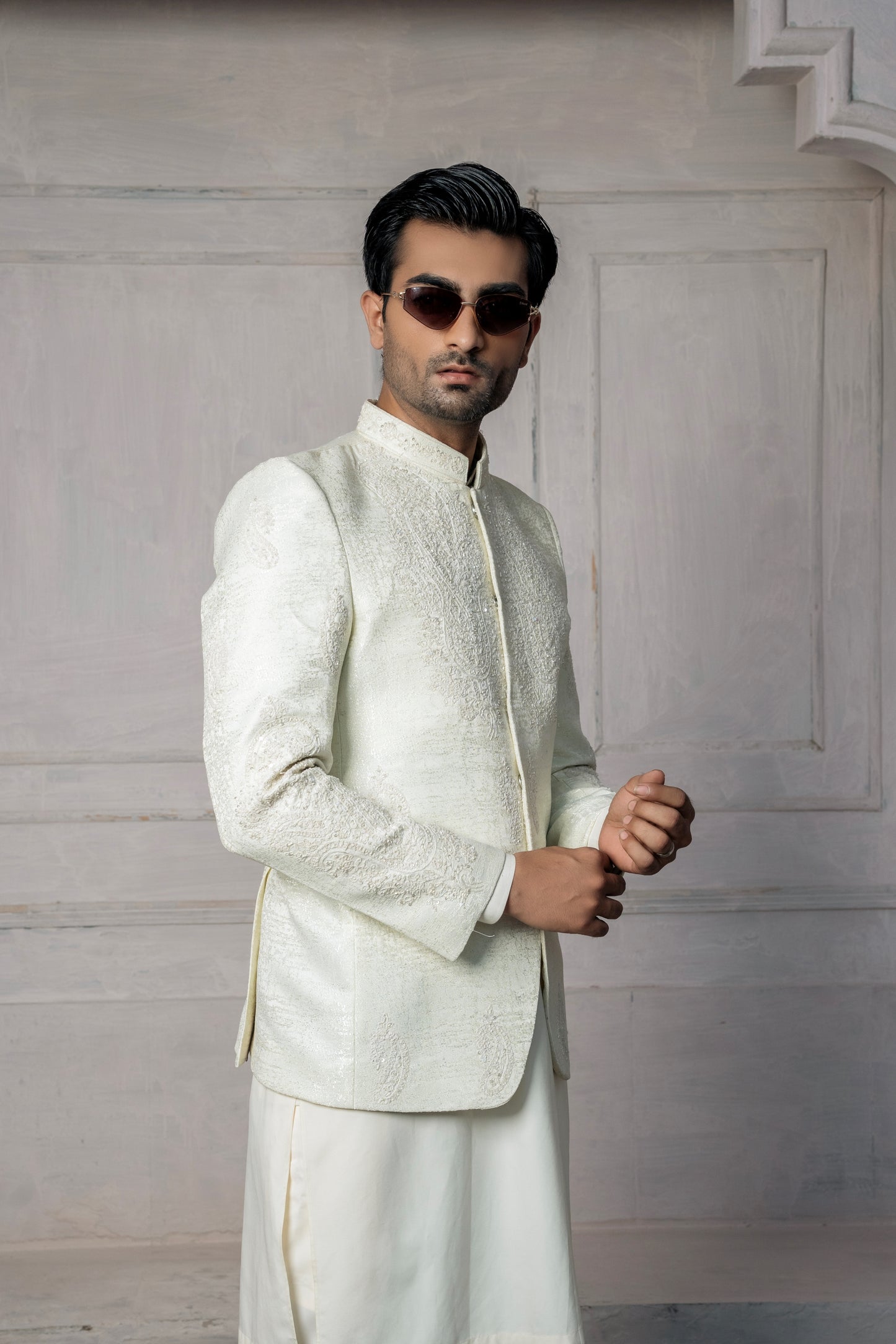 Hand Work White Prince Coat