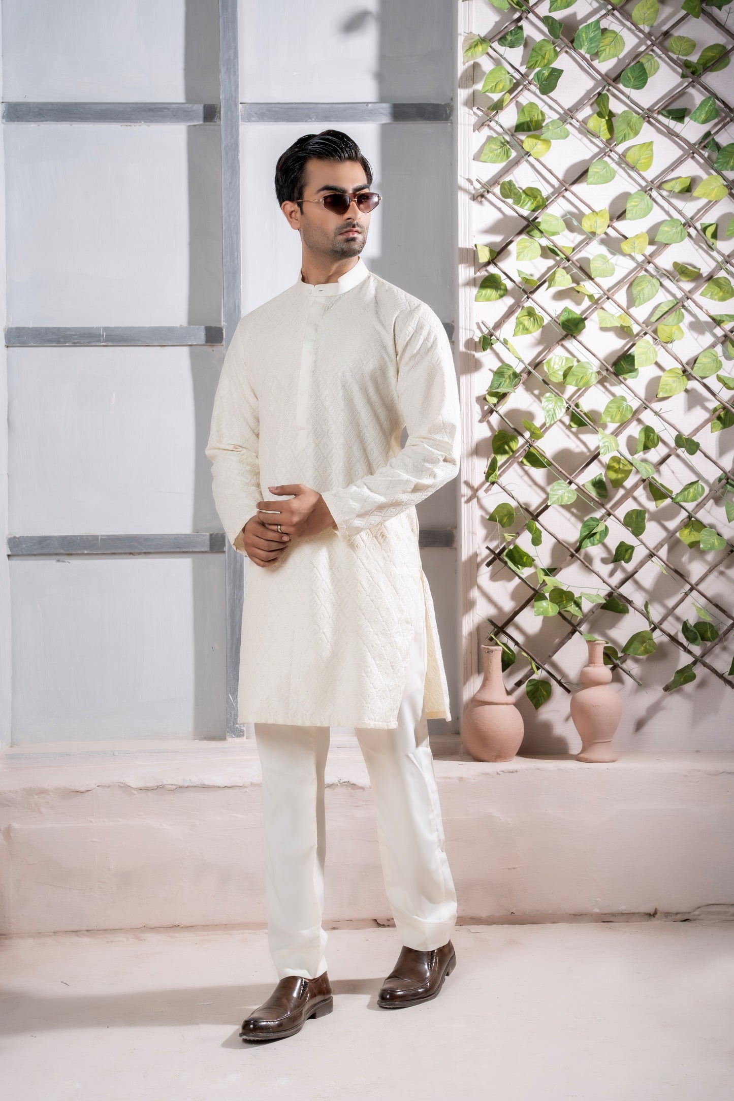 Pearl Mini Sequin Embroidered Kurta Trouser