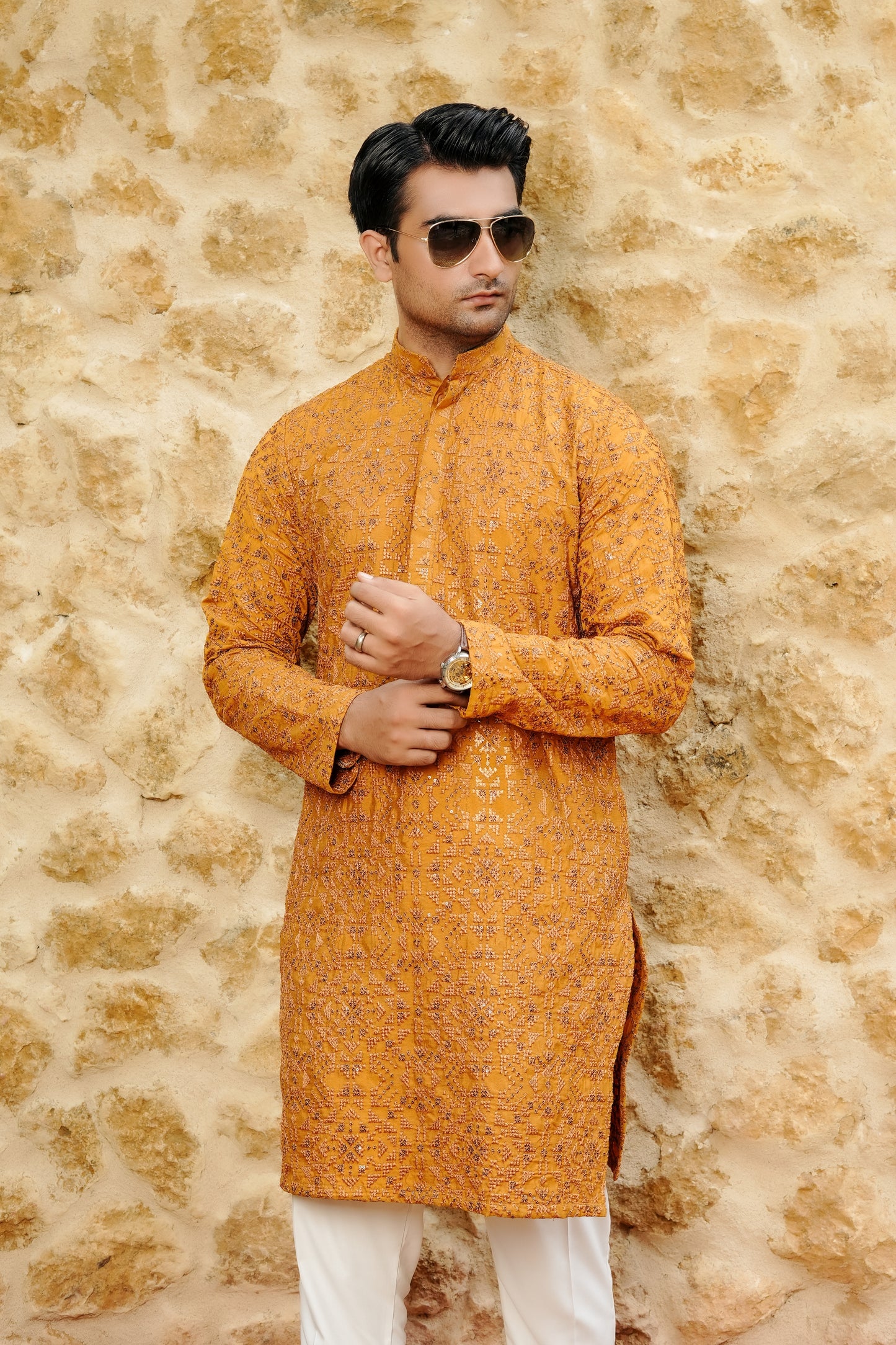 Mikado Embroidered Kurta Trouser