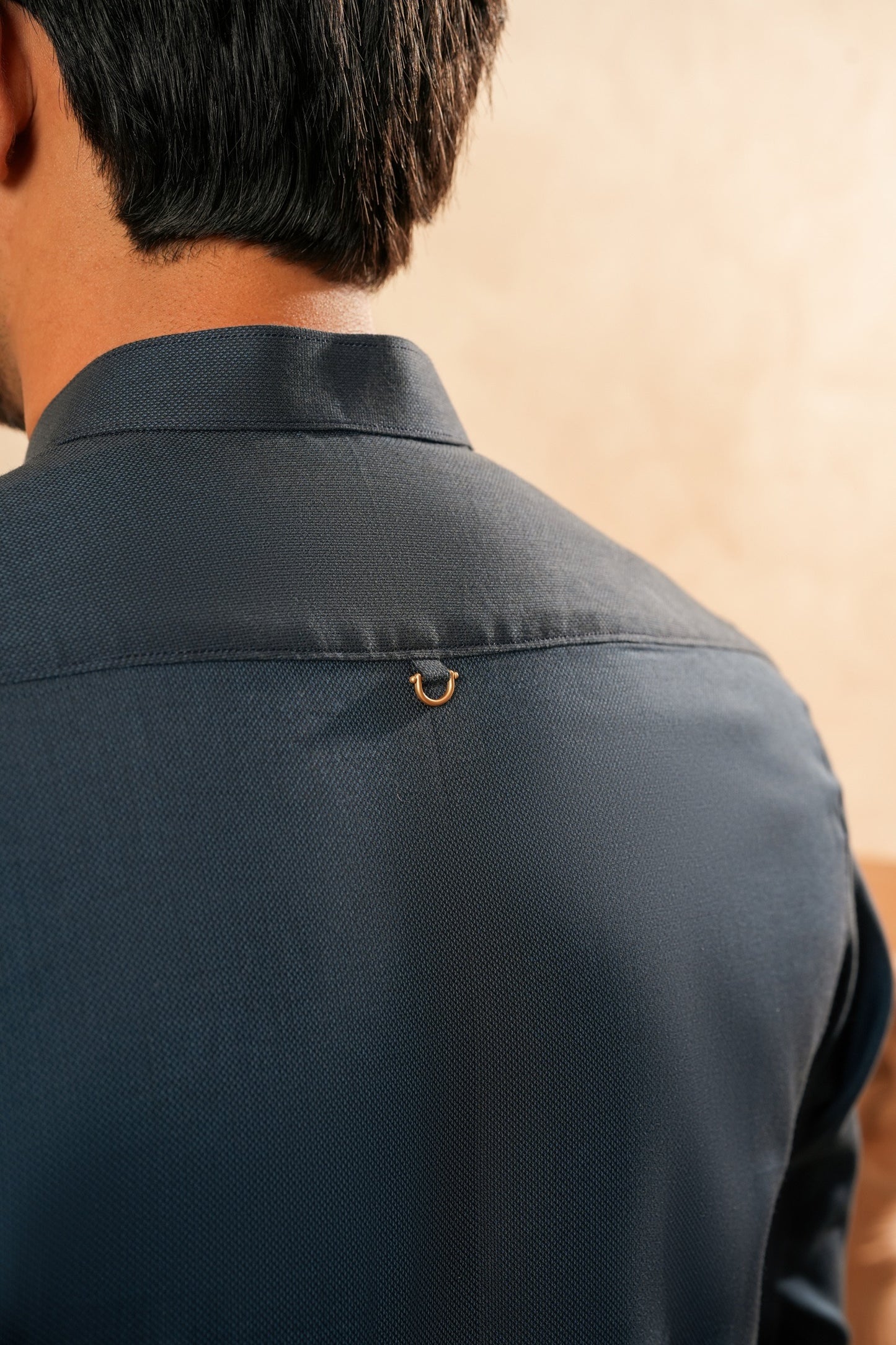 Dusty Blue Textured Cotton Kurta Trouser