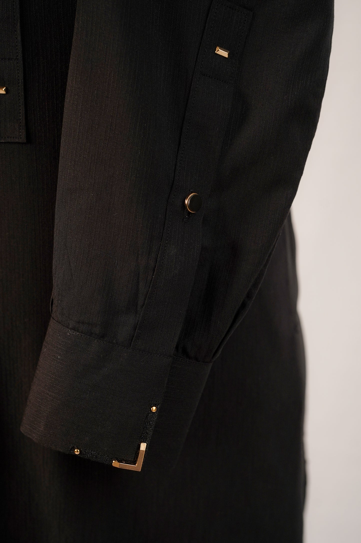 Black Textured Kurta Trouser