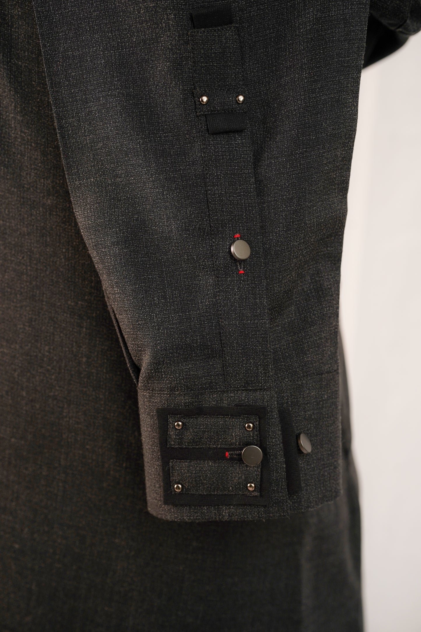 Dark Grey Textured Kurta Trouser