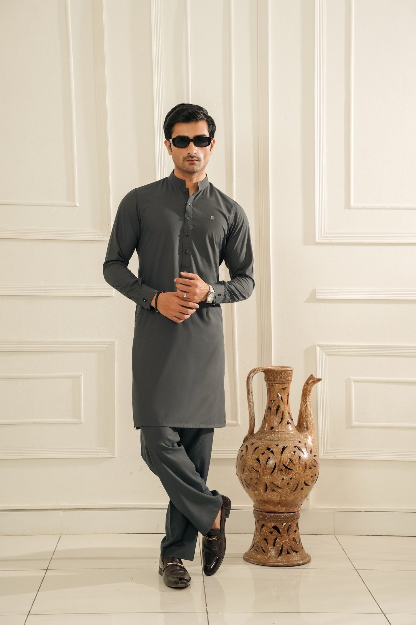 Dark Grey Kurta Trouser