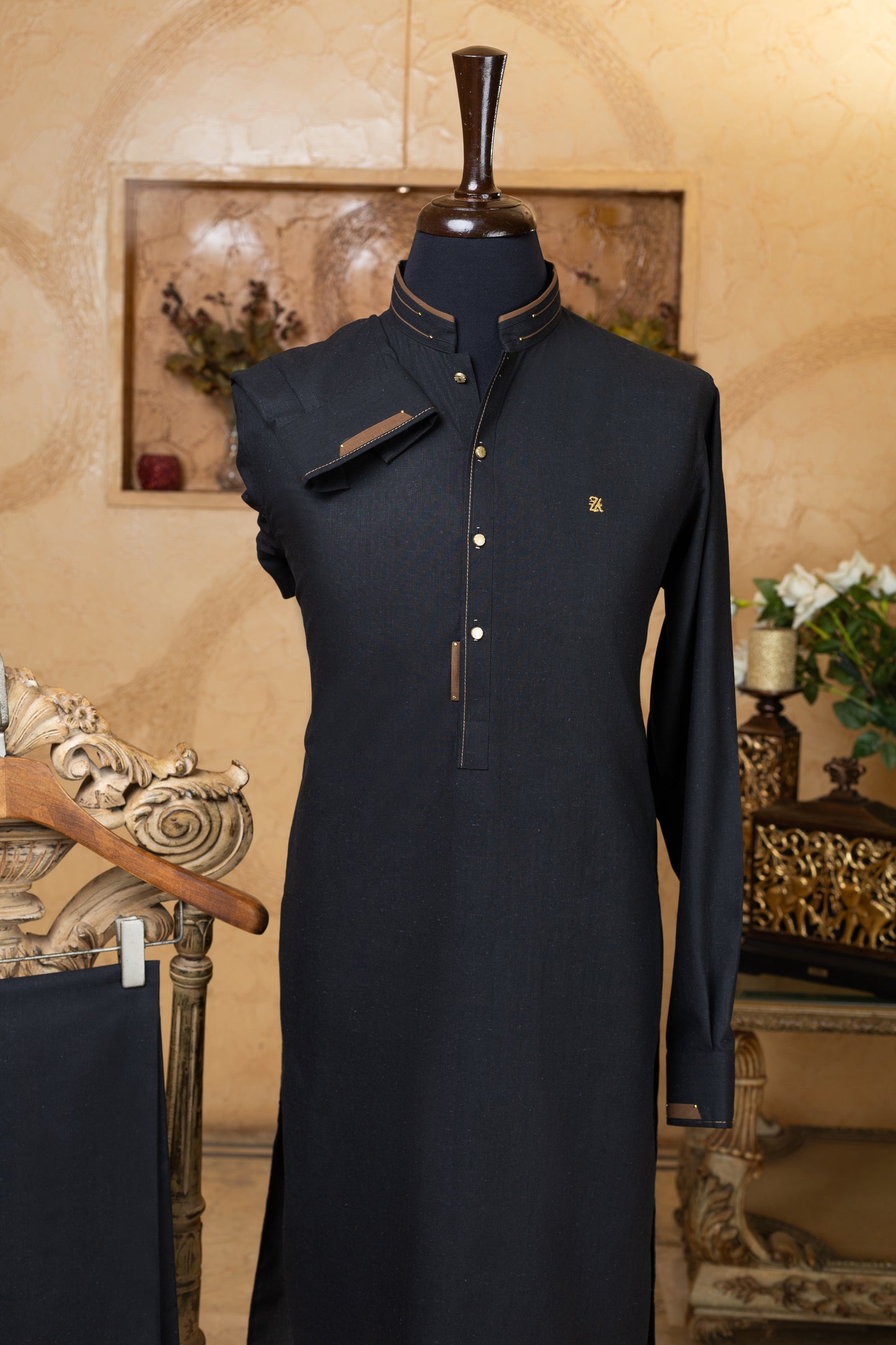 Black Mandarin Shalwar Kameez