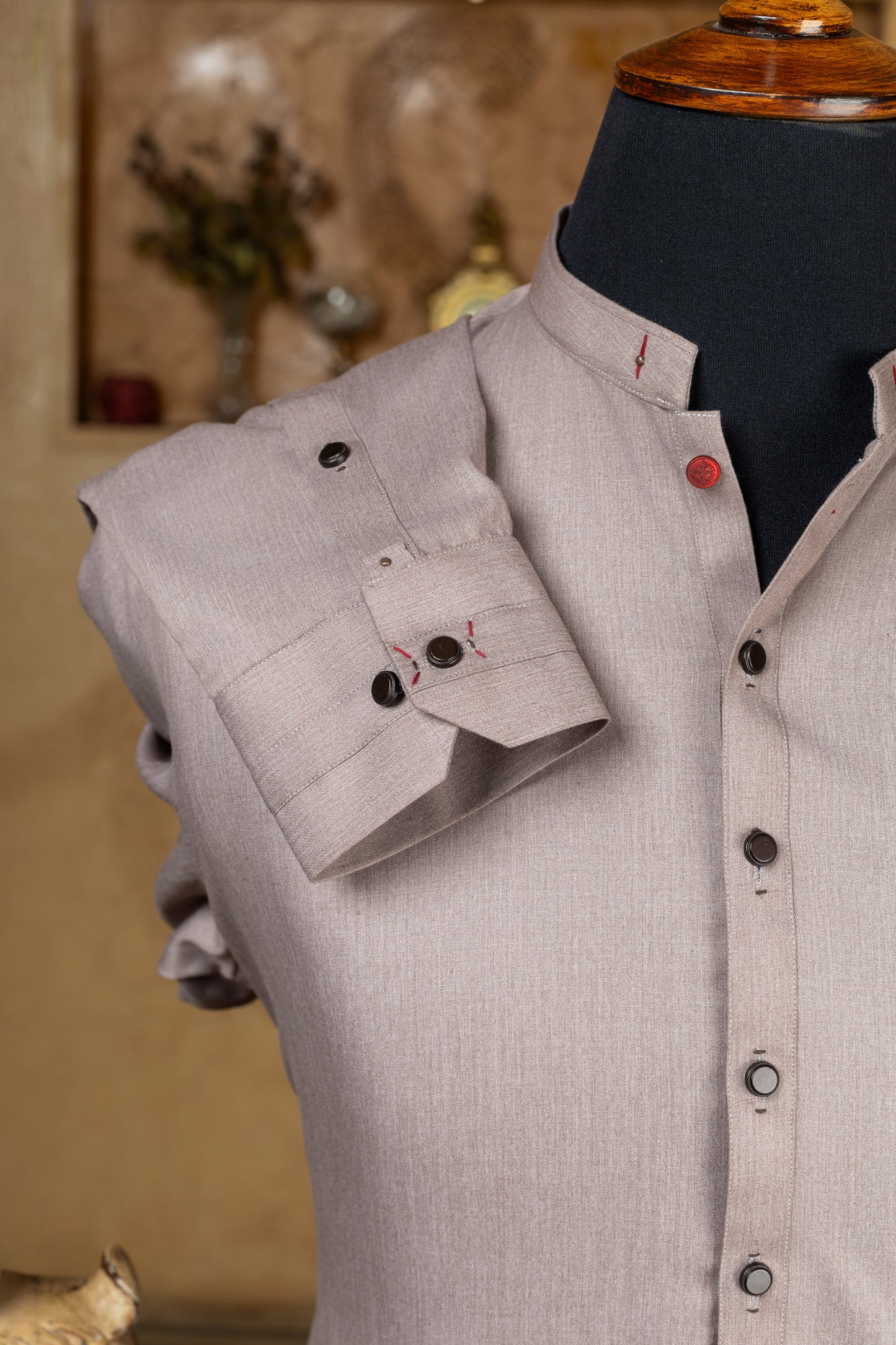 Lilac Mandarin Collar Kurta Trouser