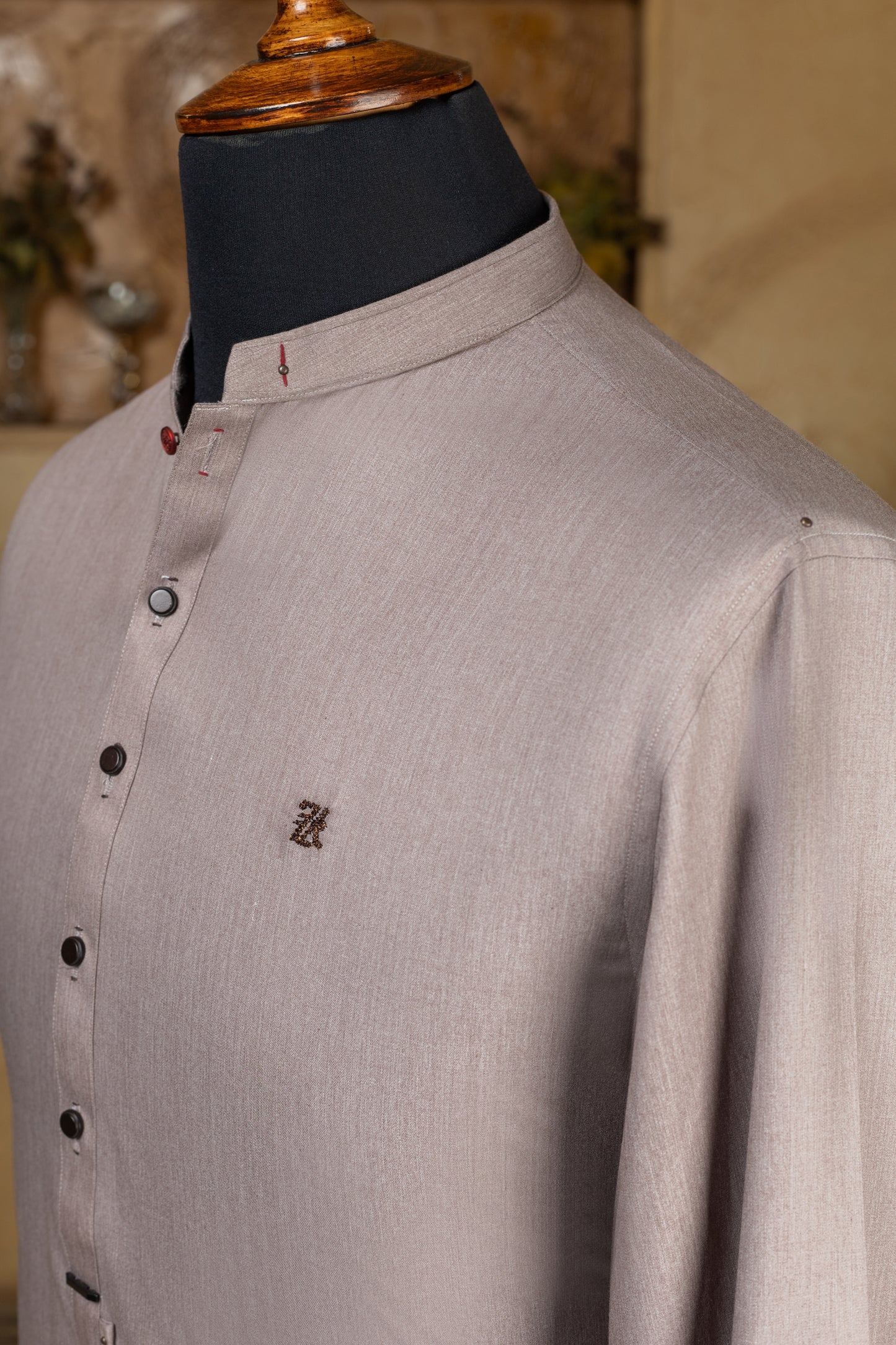 Lilac Mandarin Collar Kurta Trouser