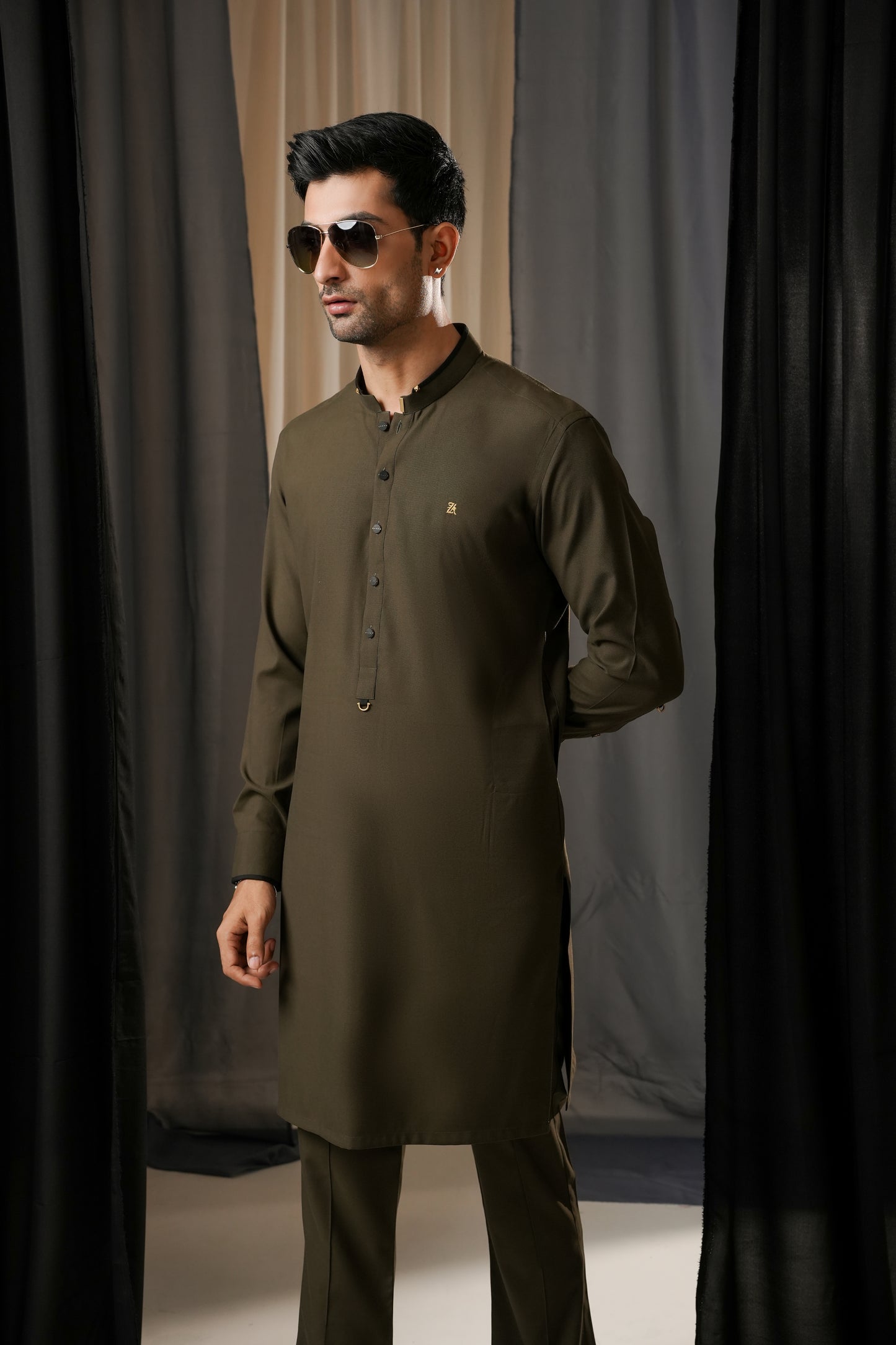 DARK OLIVE GREEN PREMIUM KURTA TROUSER
