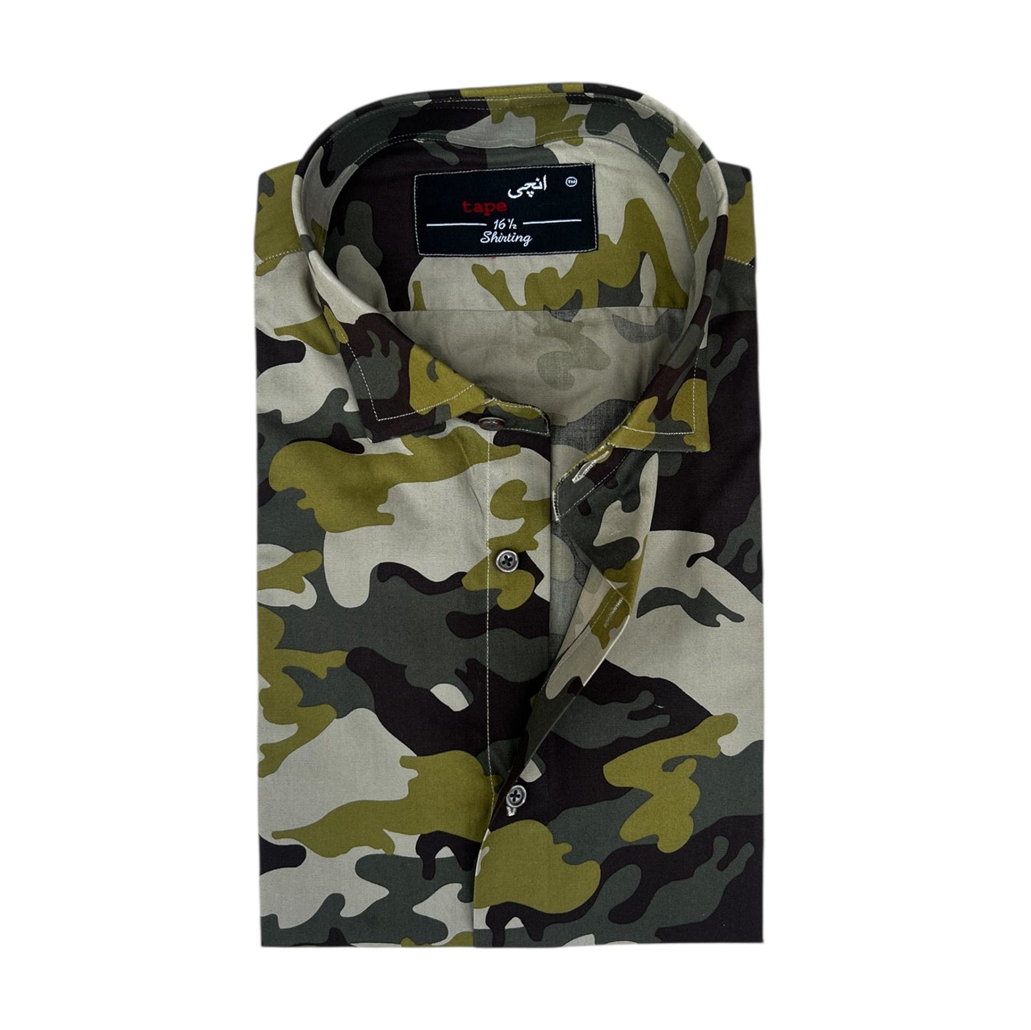 Camo Printed Green Cotton Shirt