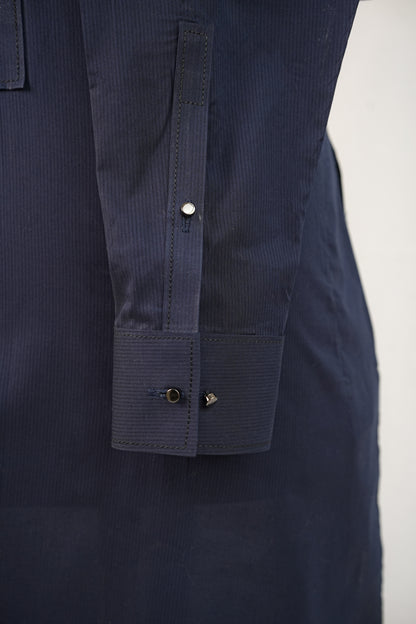 Navy Blue Cotton Kurta Trouser