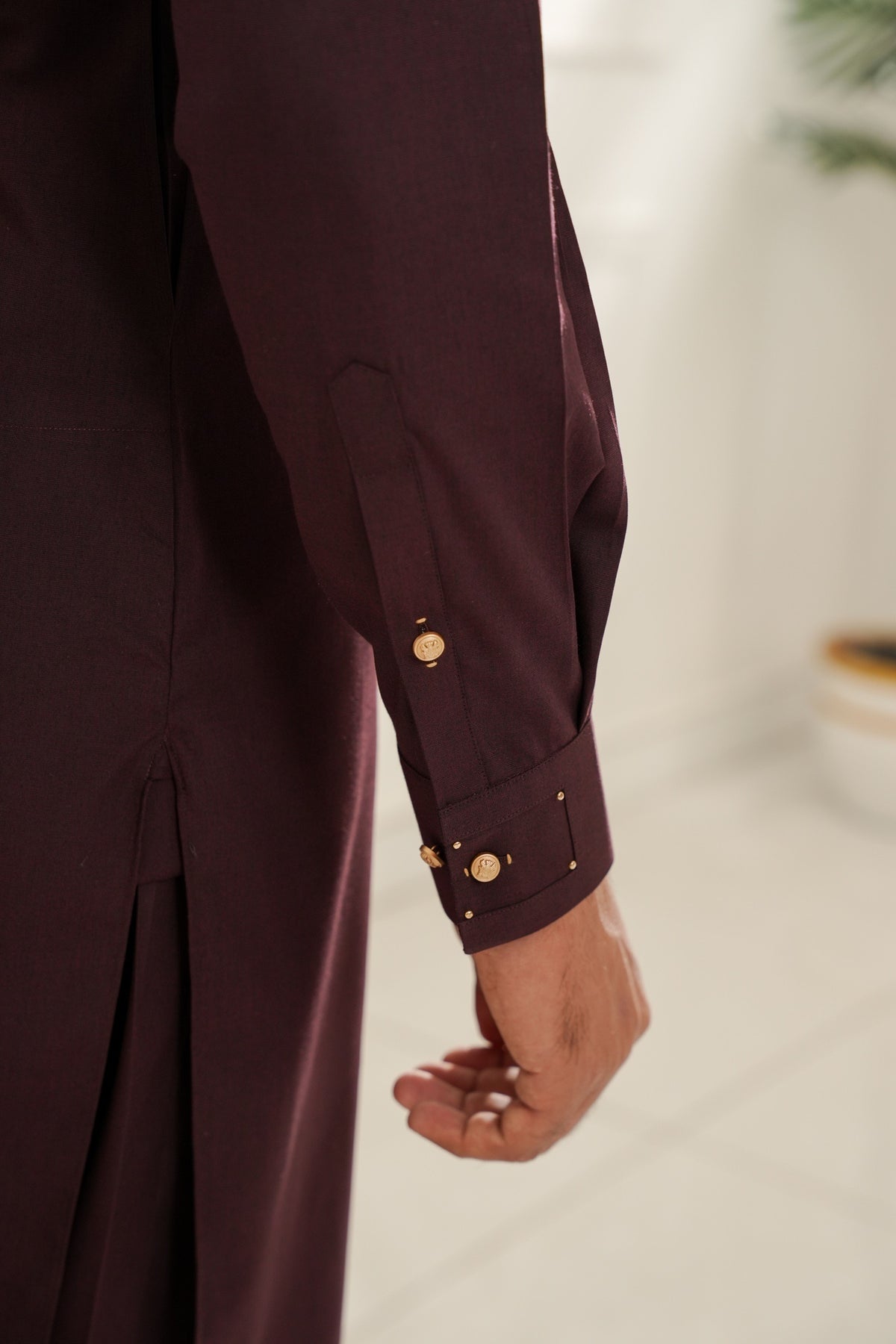 Wood Maroon Kurta Trouser