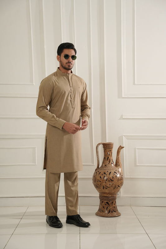 Beige Kurta Trouser