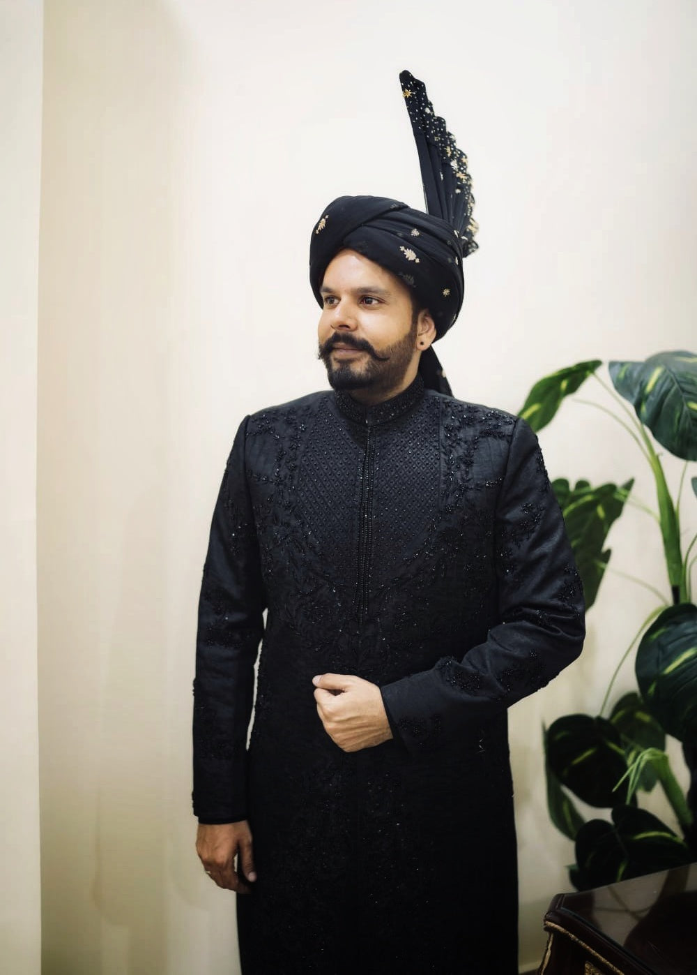 Black Signature Sherwani