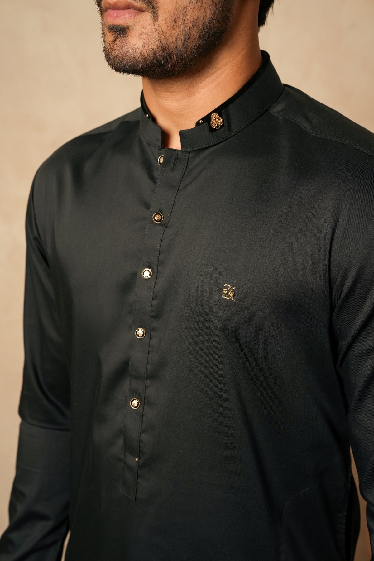 Black Premium Cotton Kurta Trouser