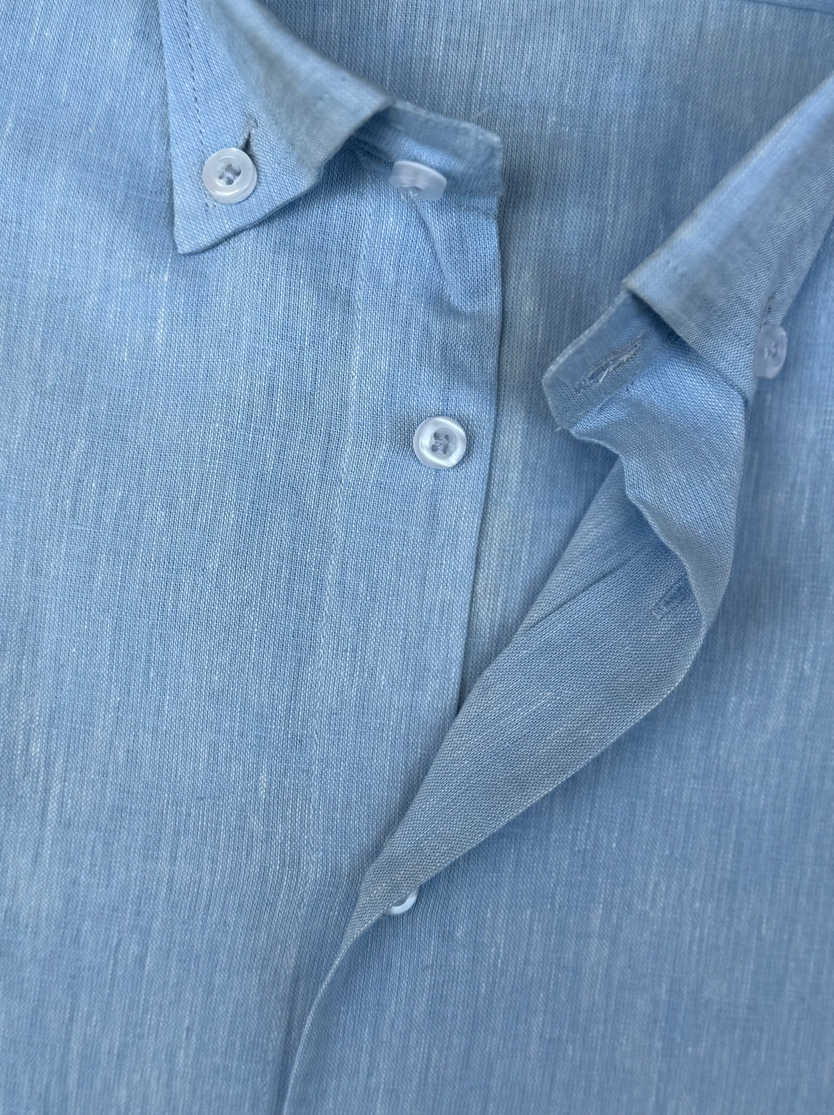 POWDER BLUE COTTON LINEN SHIRT