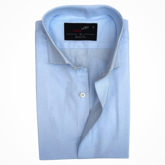 LIGHT BLUE TEXTURED SHIRT
