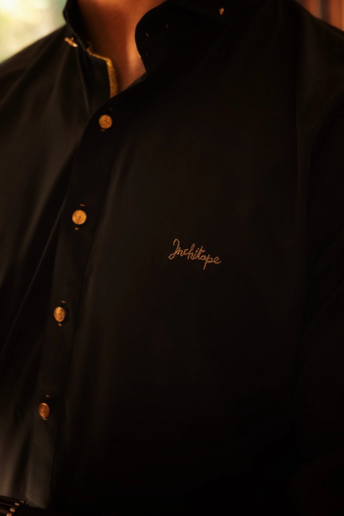 Black Pinned Collar with Signature Logo