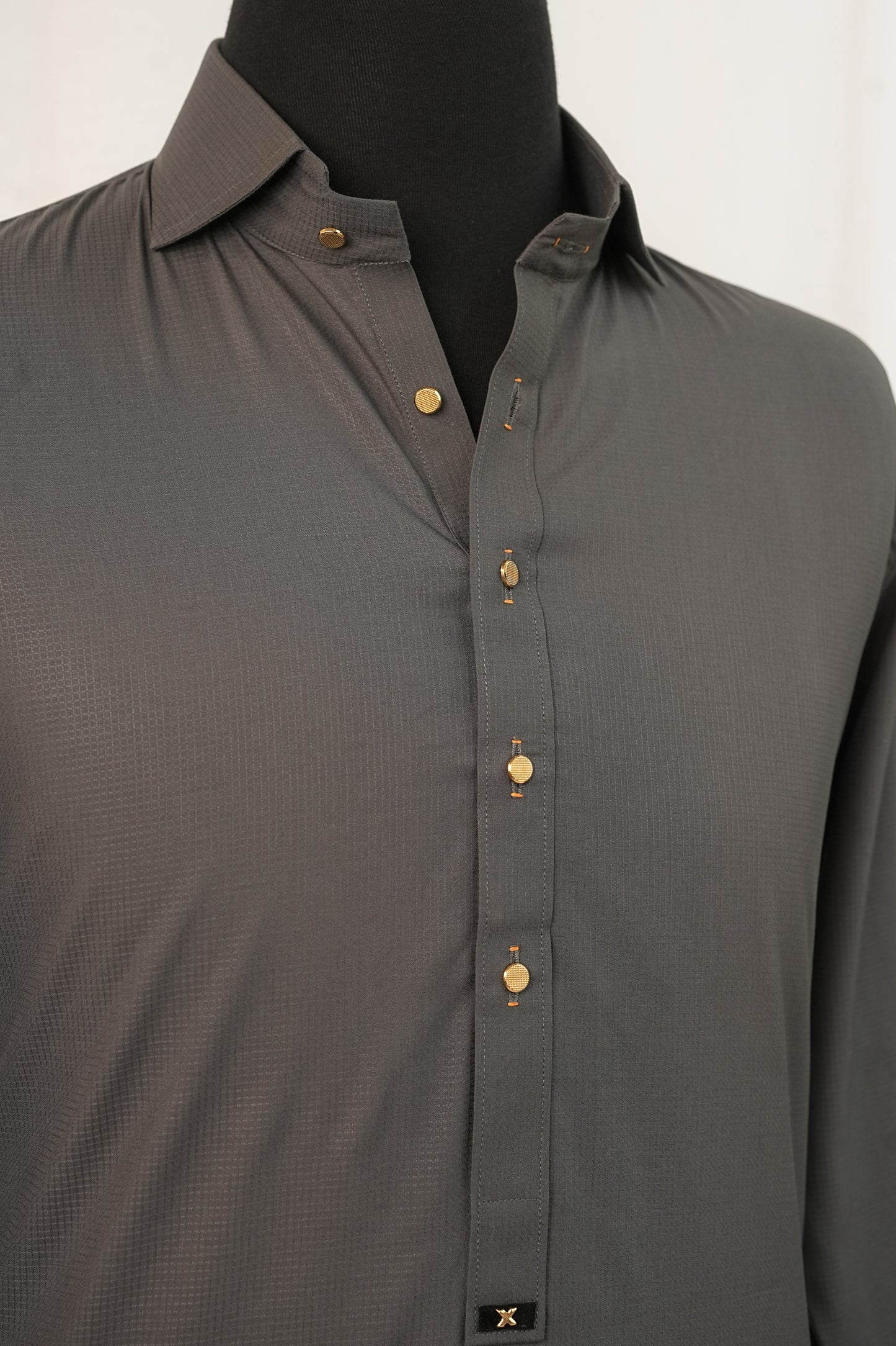 Grey Collar Shalwar Kameez