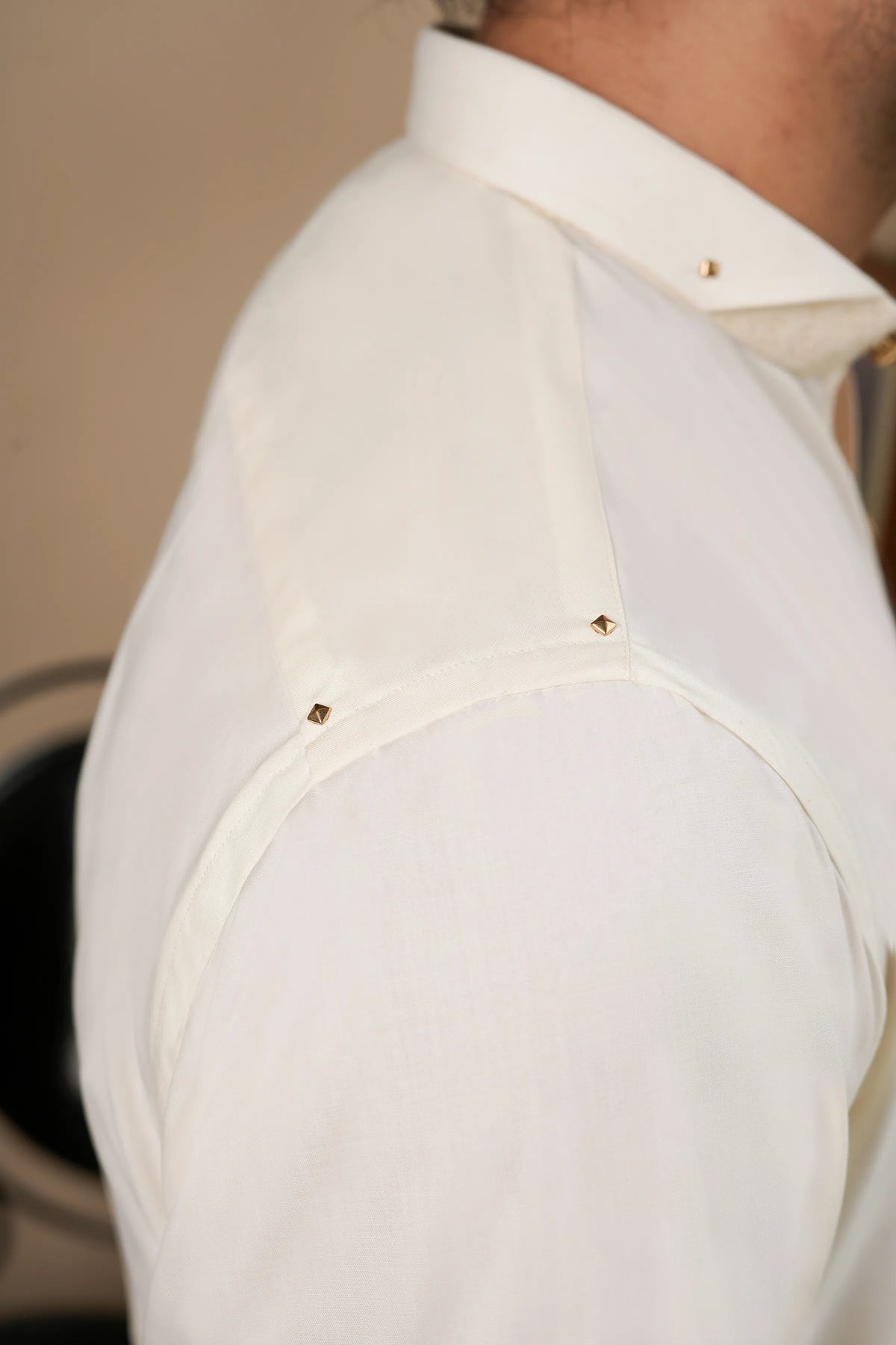 Cream Cut Way Kurta Trouser