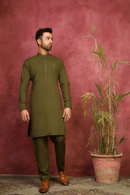 Rust Green Kurta Trouser