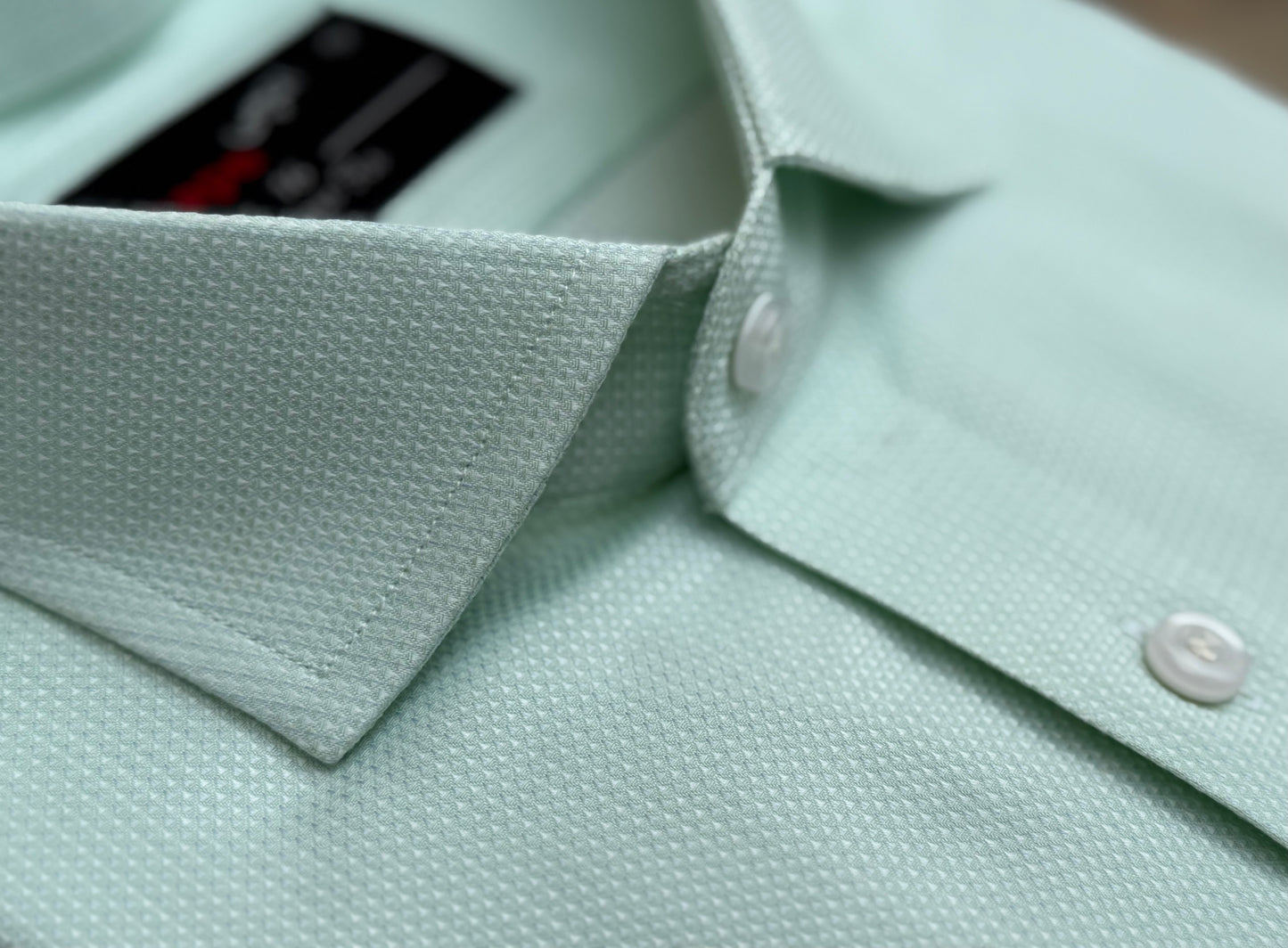GREEN TEXTURED SHIRT