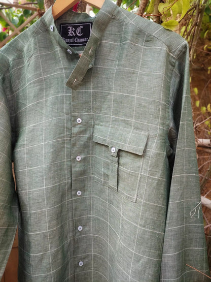 Biker’s Collar Linen Shirt