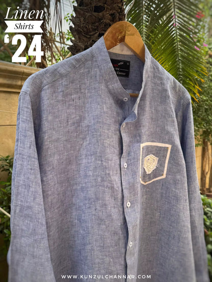 Powder Blue Irish Linen Shirt