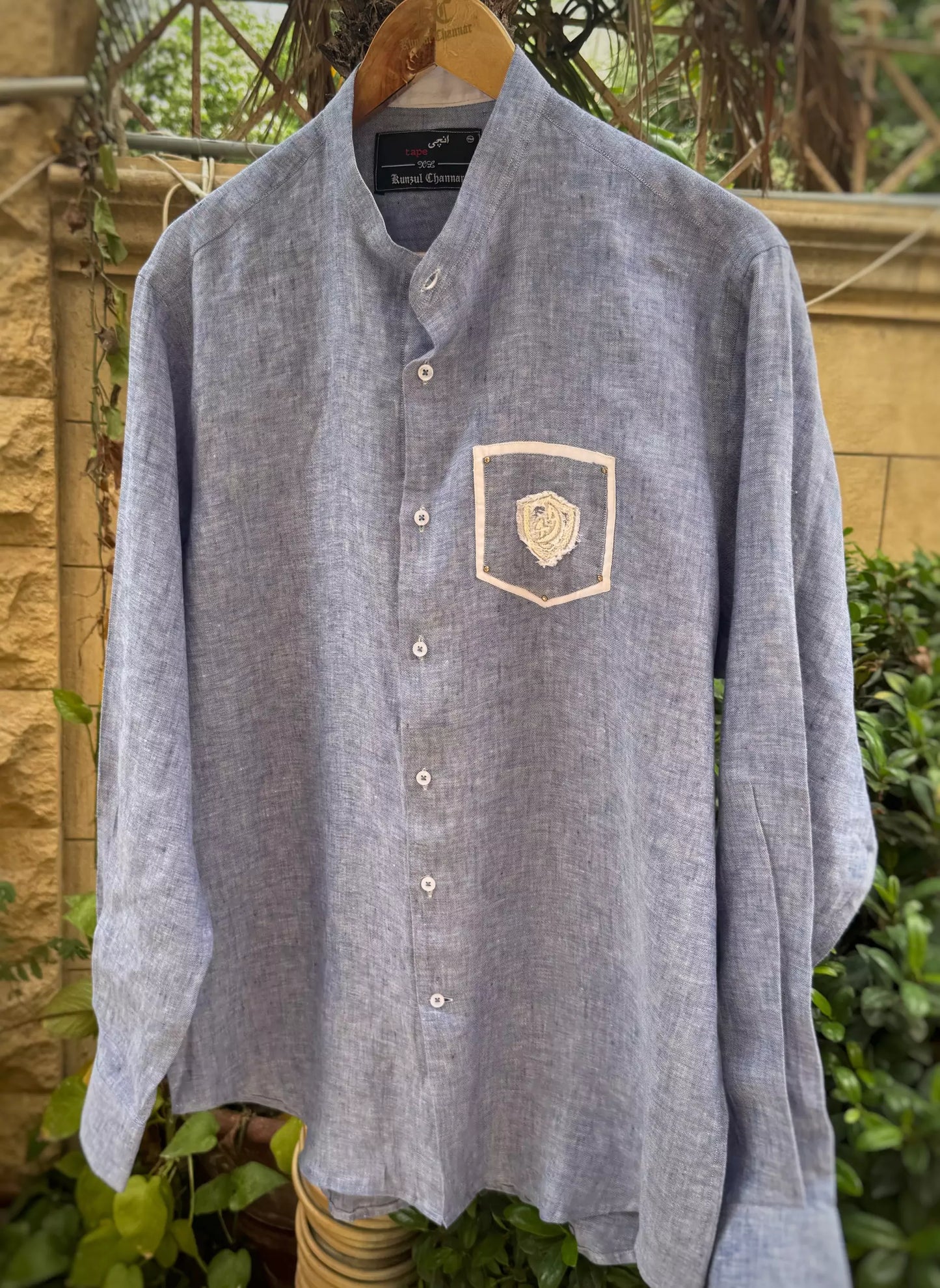 Powder Blue Irish Linen Shirt