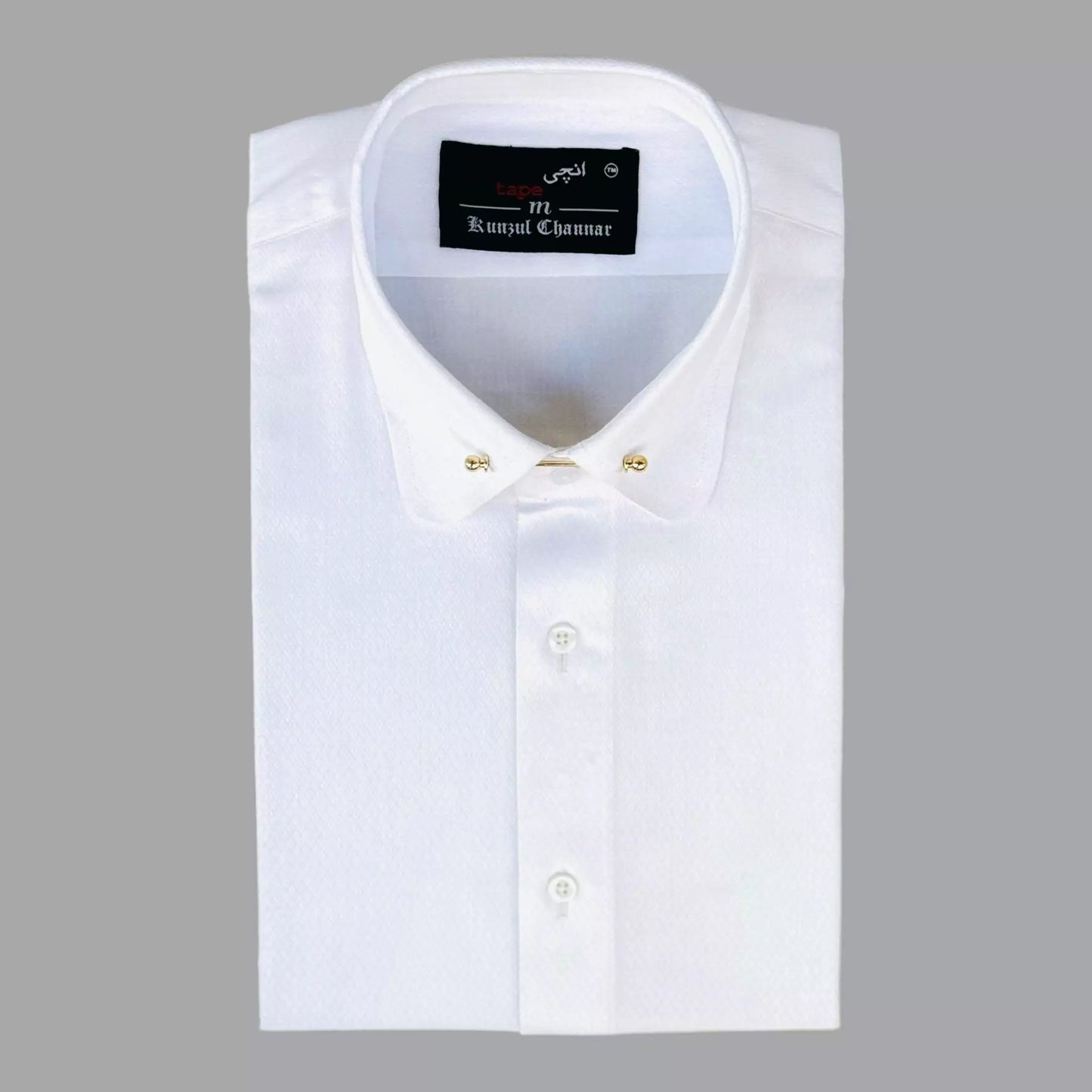 Premium Pinned Collar White Shirt