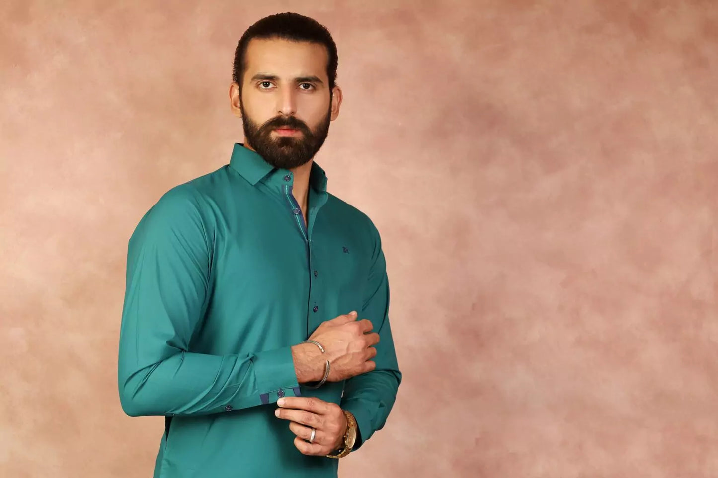 Hunter Green Cut Way Collar Shalwar Kameez