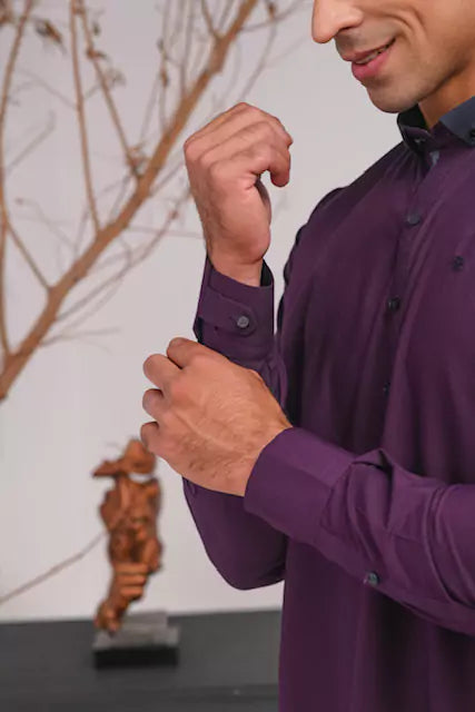 PURPLE DUCK COLLAR SHALWAR KAMEEZ