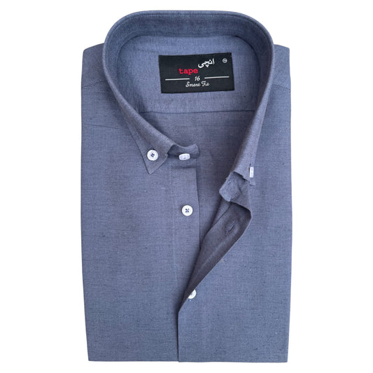 ASH BLUE COTTON LINEN SHIRT