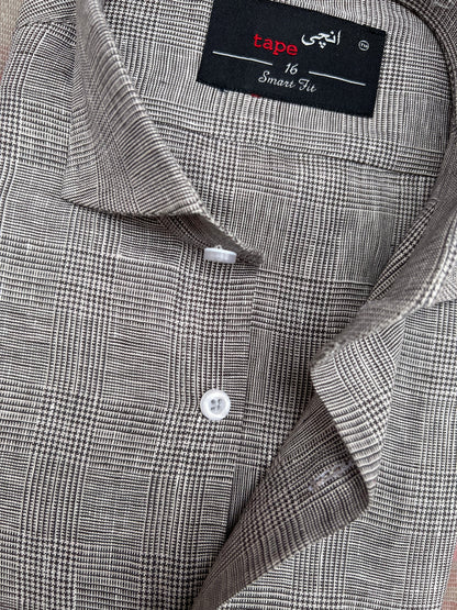 MACRO CHECKERED LINEN SHIRT