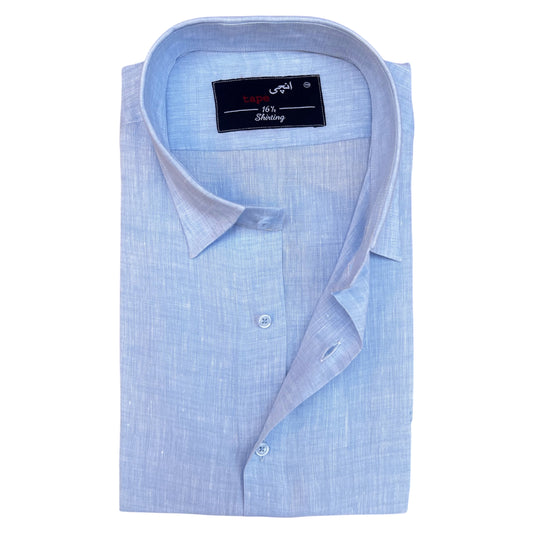 POWDER BLUE LINEN SHIRT