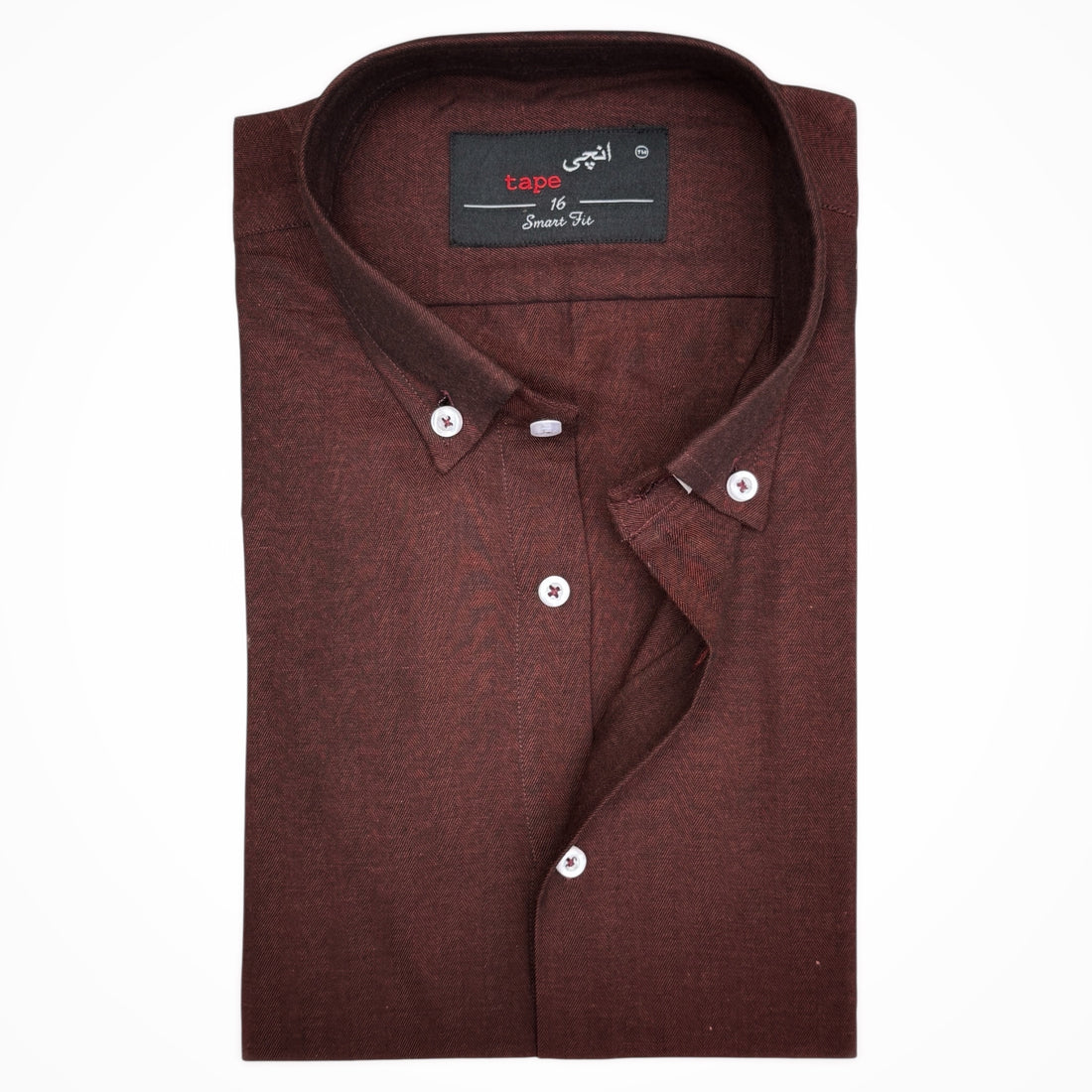BURGUNDY BROWN COTTON LINEN SHIRT